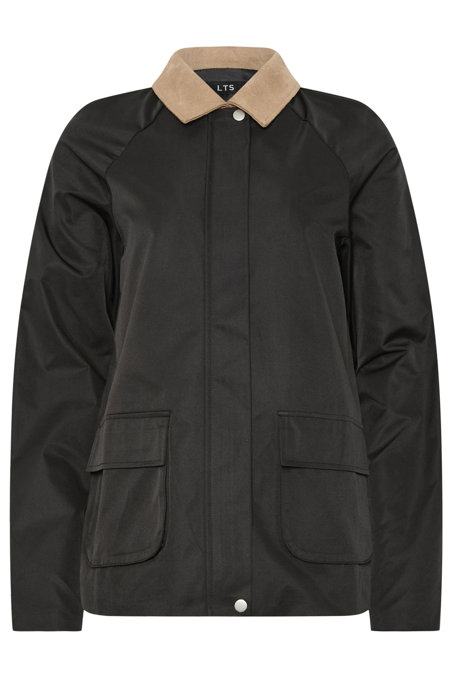 LTS Tall Women's Black Contrast Collar Barn Jacket | Long Tall Sally 6
