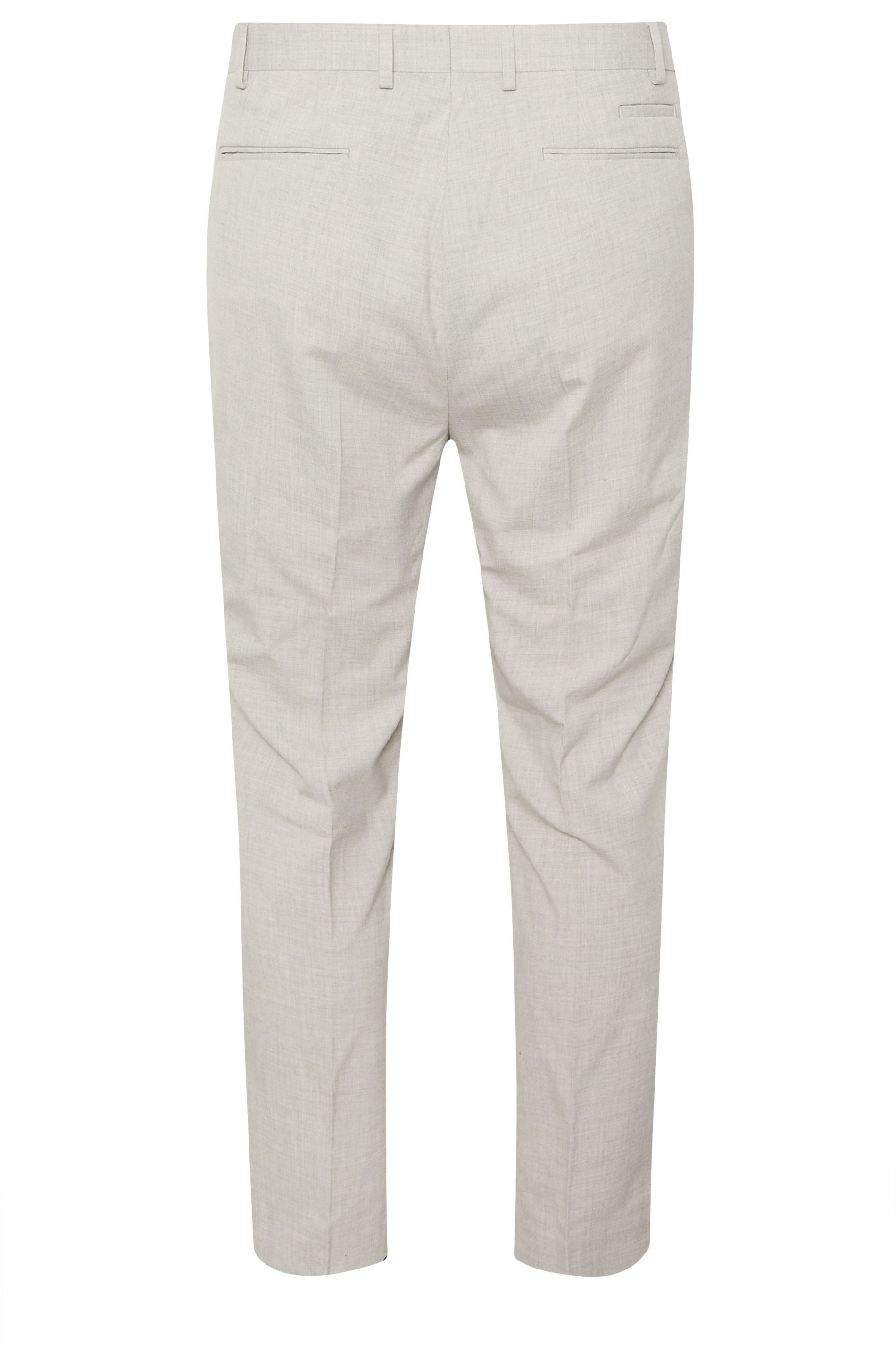 BadRhino Tailoring Big & Tall Grey Plain Suit Trousers | BadRhino 7