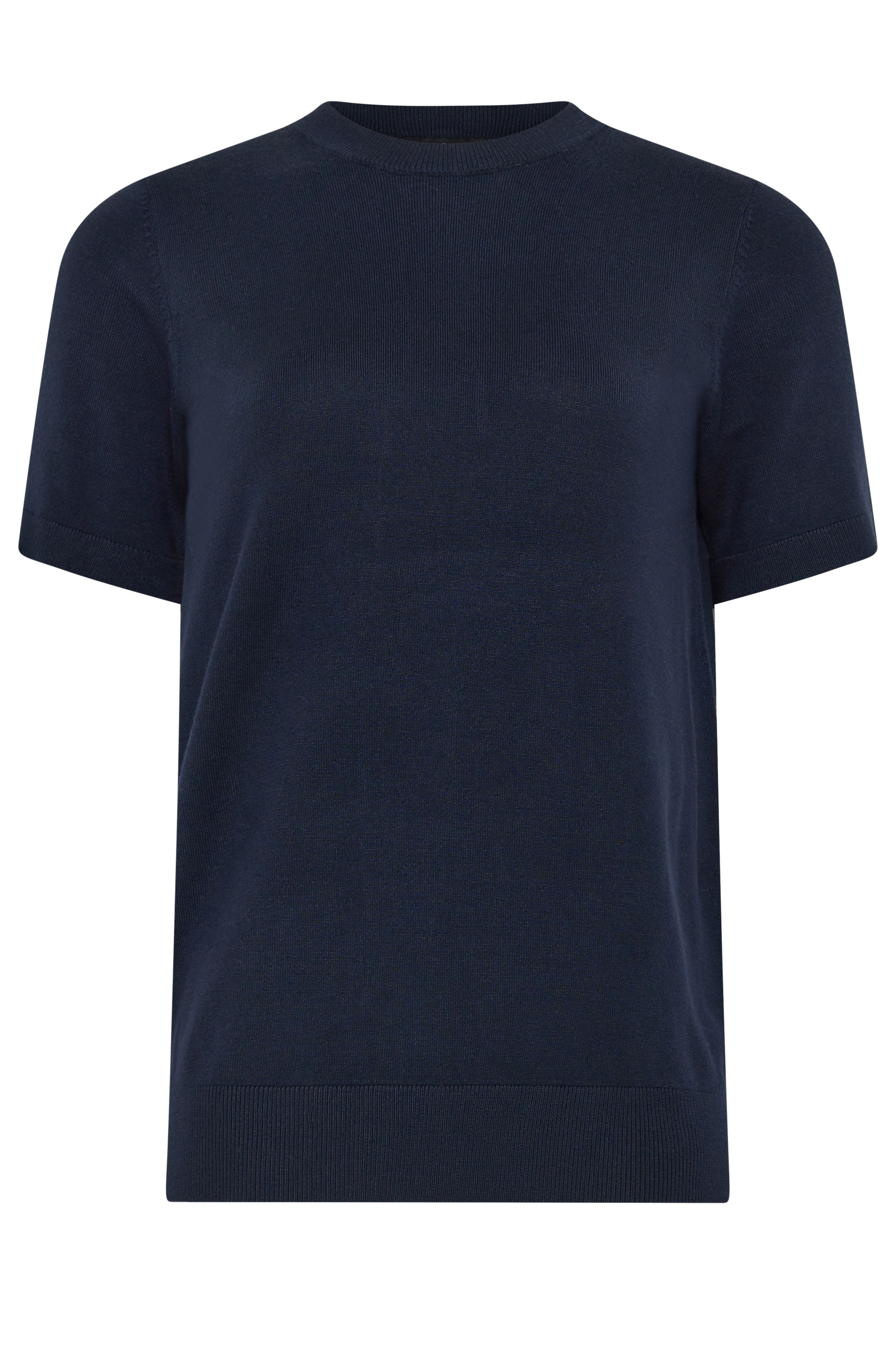 LTS Tall Women's Navy Blue Short Sleeve Knit Jumper | Long Tall Sally 5