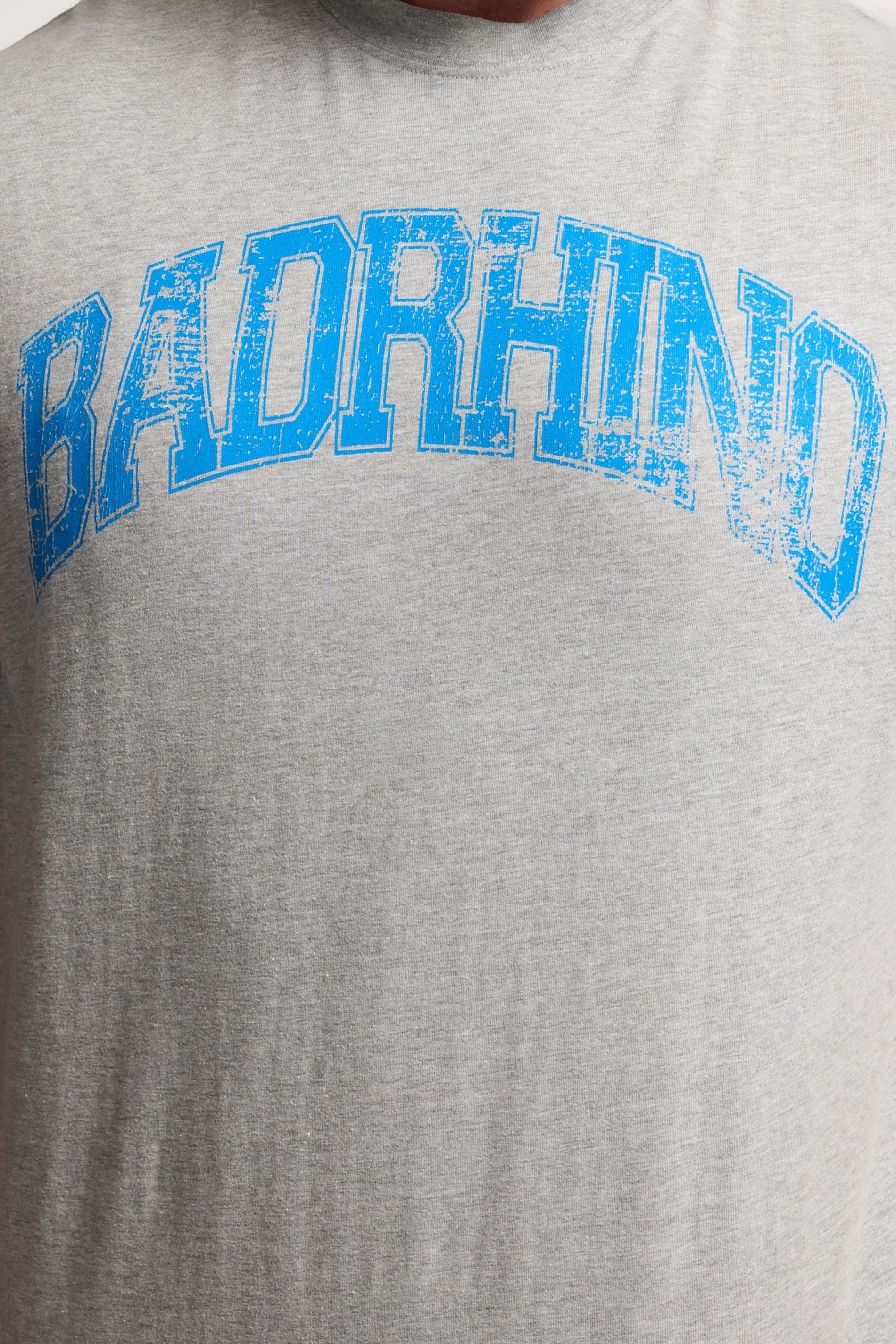 BadRhino Big & Tall Grey Extra Long Distressed Graphic T-Shirt | BadRhino 3