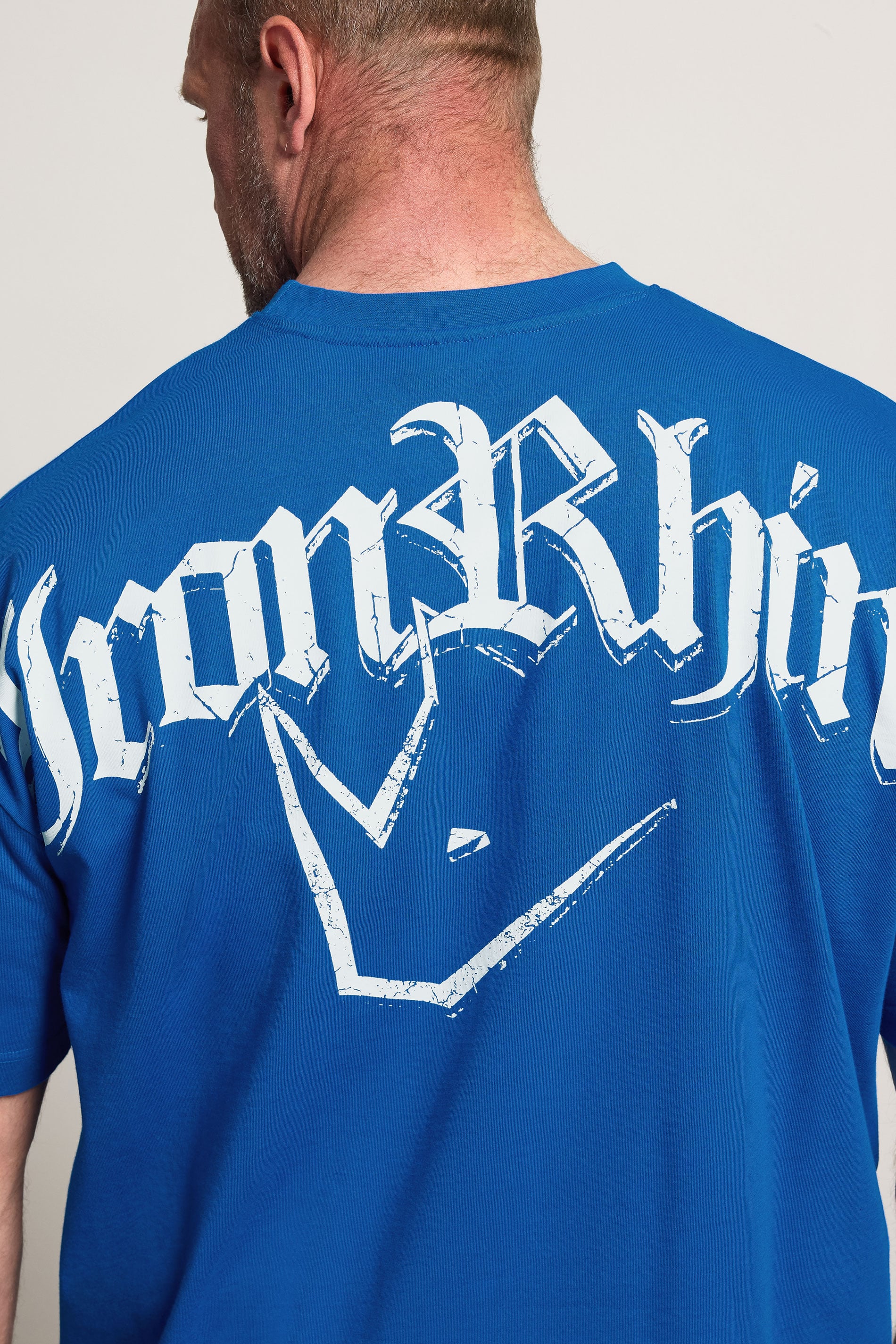 IronRhino Big & Tall Cobalt Blue Old English Logo T-Shirt | BadRhino 5