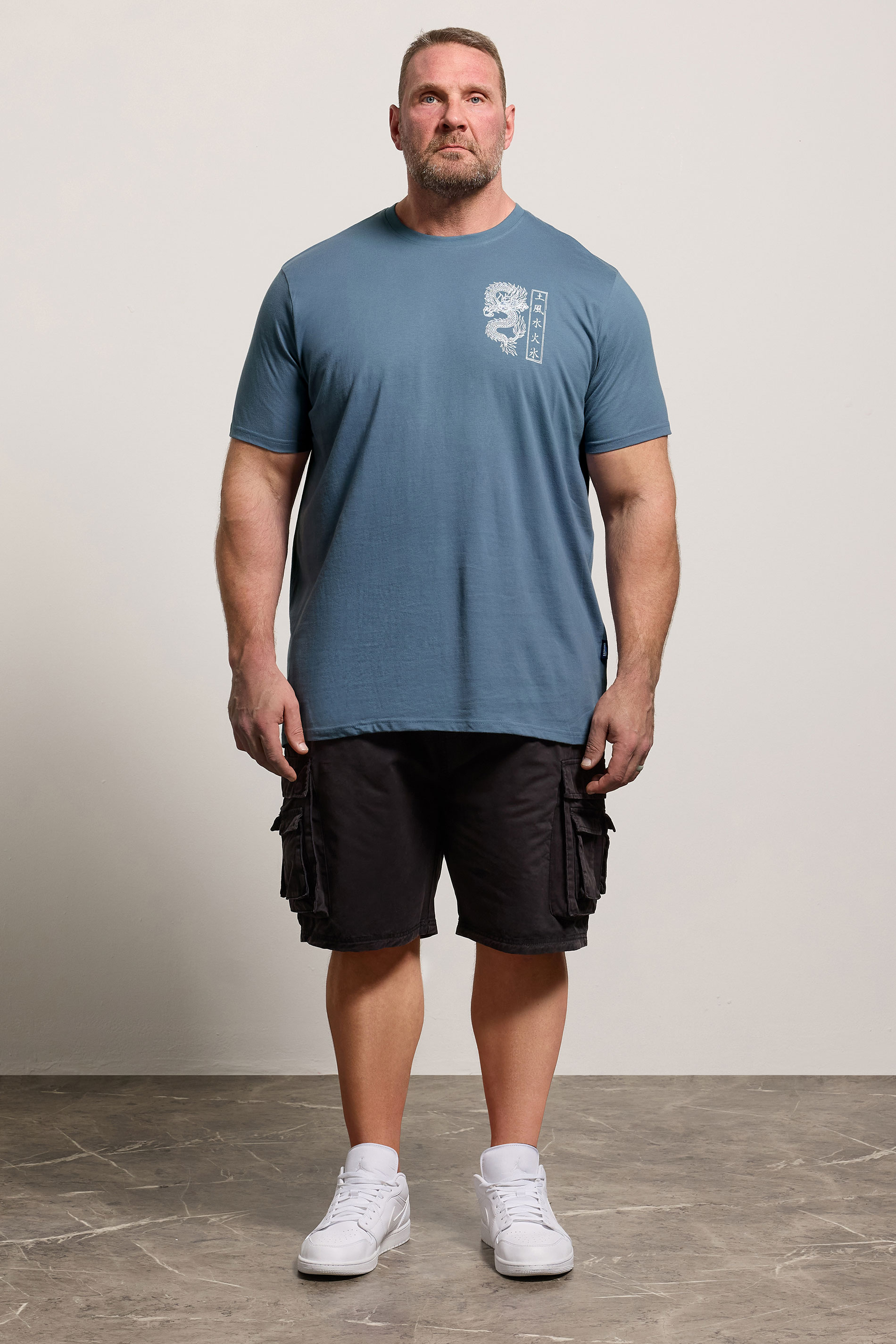 BadRhino Big & Tall Blue Extra Long Dragon Graphic T-Shirt | BadRhino 1