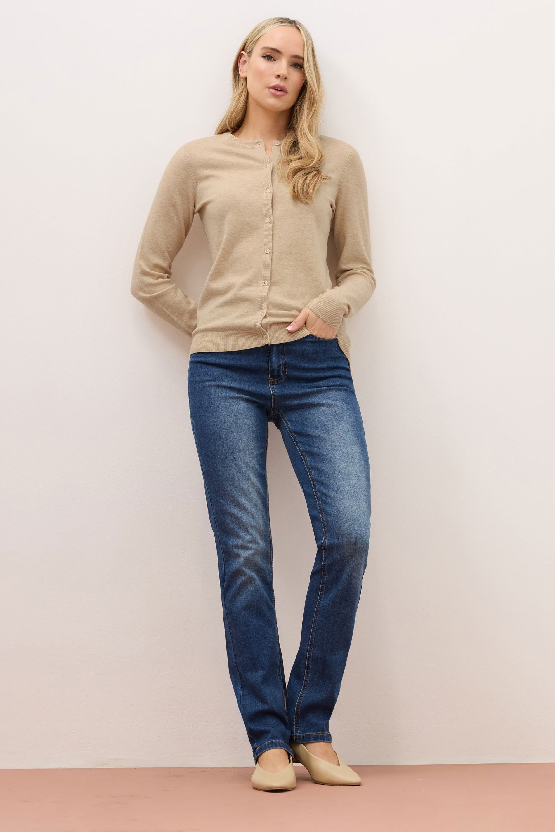 LTS PREMIUM Tall Natural Brown Button Down Cardigan | Long Tall Sally 3