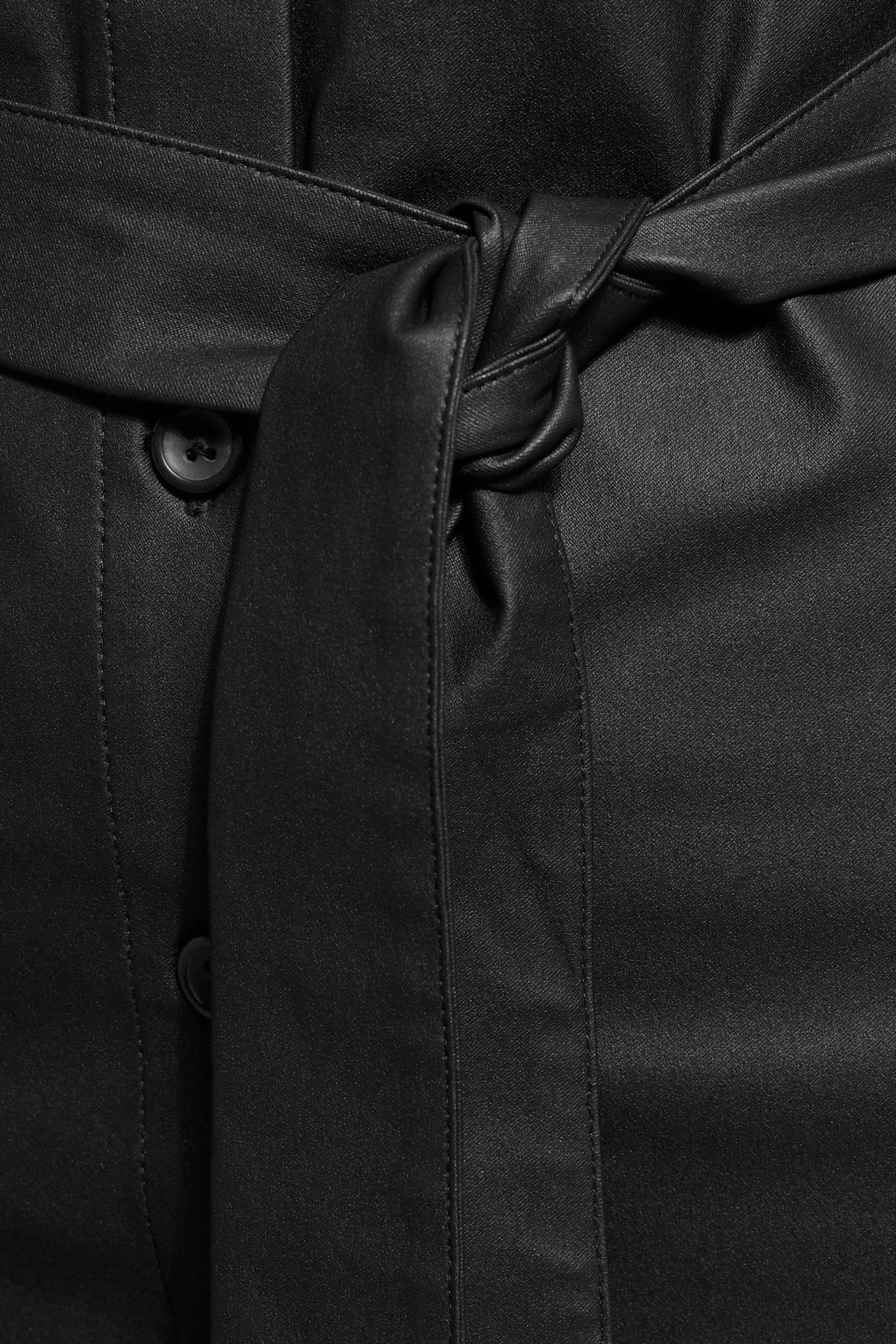 LTS Tall Black Coated Midi Shirt Dress | Long Tall Sally 4