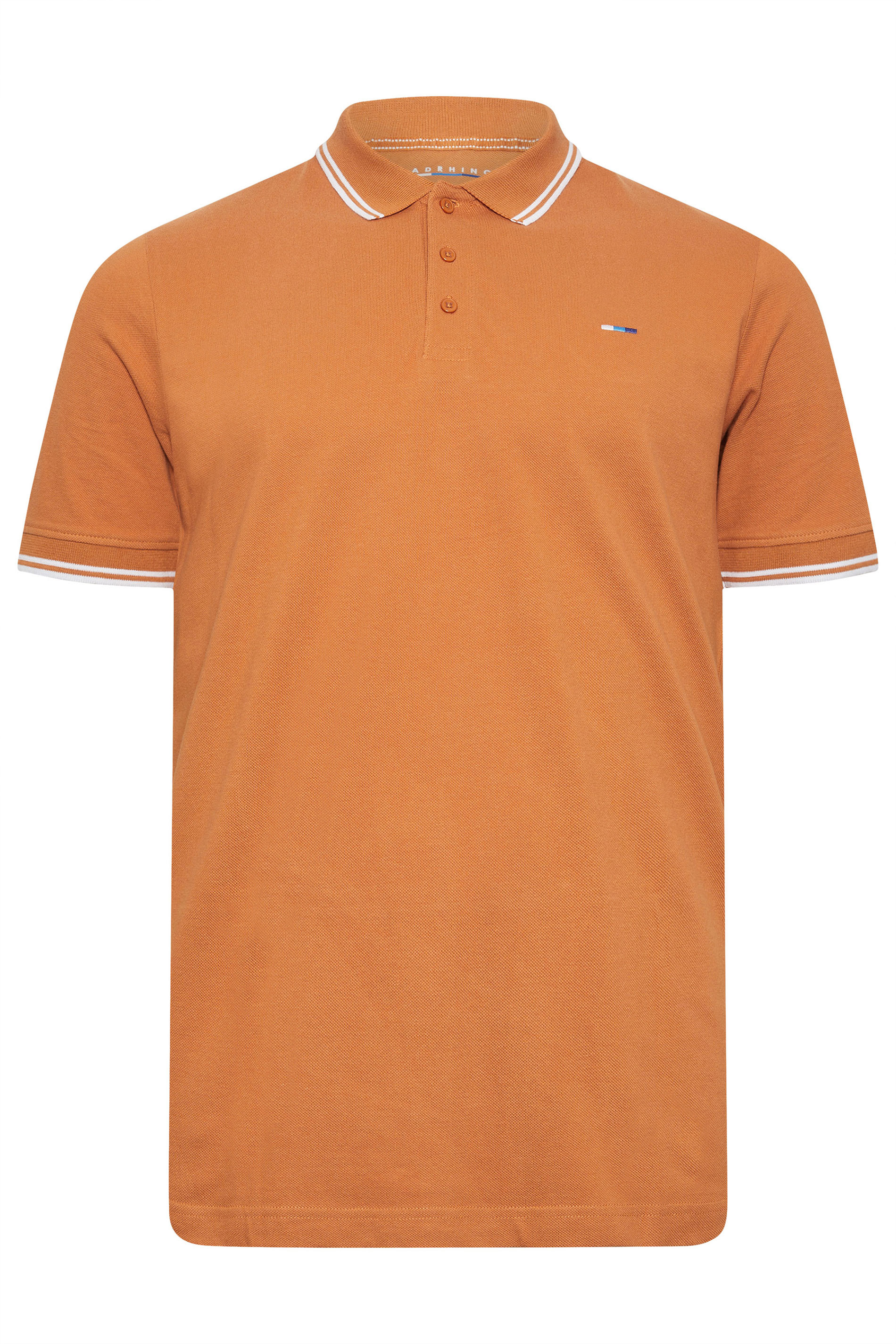 BadRhino Big & Tall Rust Orange Tipped Polo Shirt | Bad Rhino 2