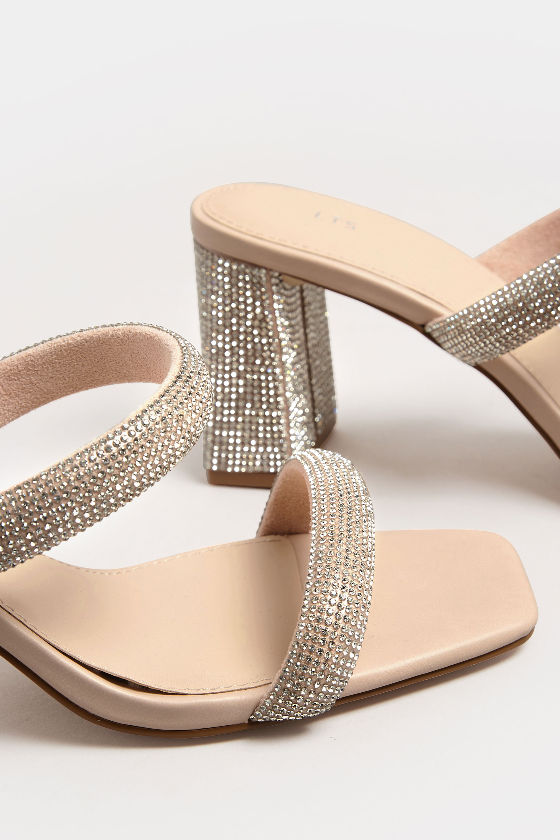 Girls Silver Shimmer Diamanté Block Heel Sandals | New Look