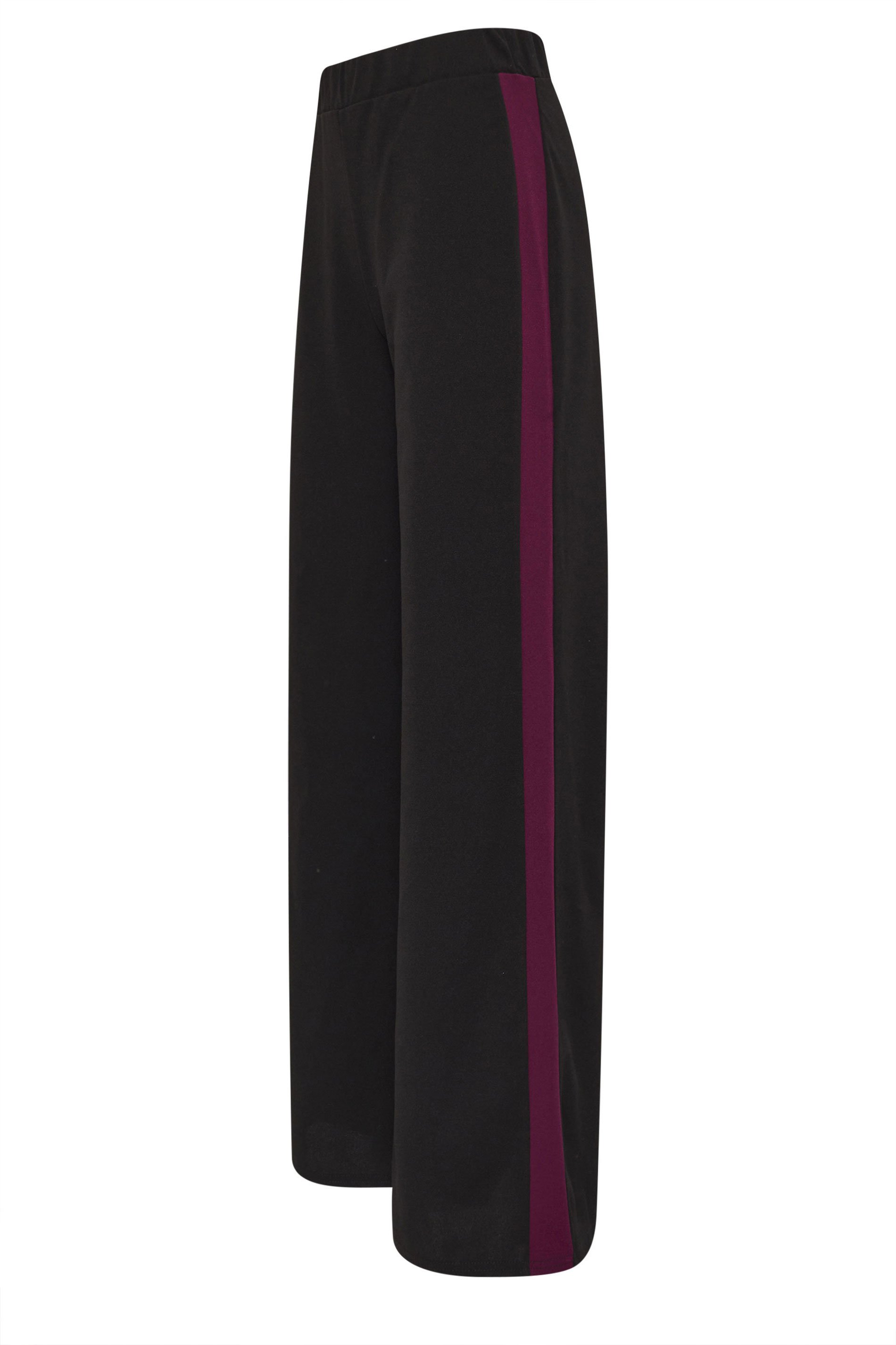 LTS Tall Burgundy Red Stripe Wide Leg Trousers | Long Tall Sally 5