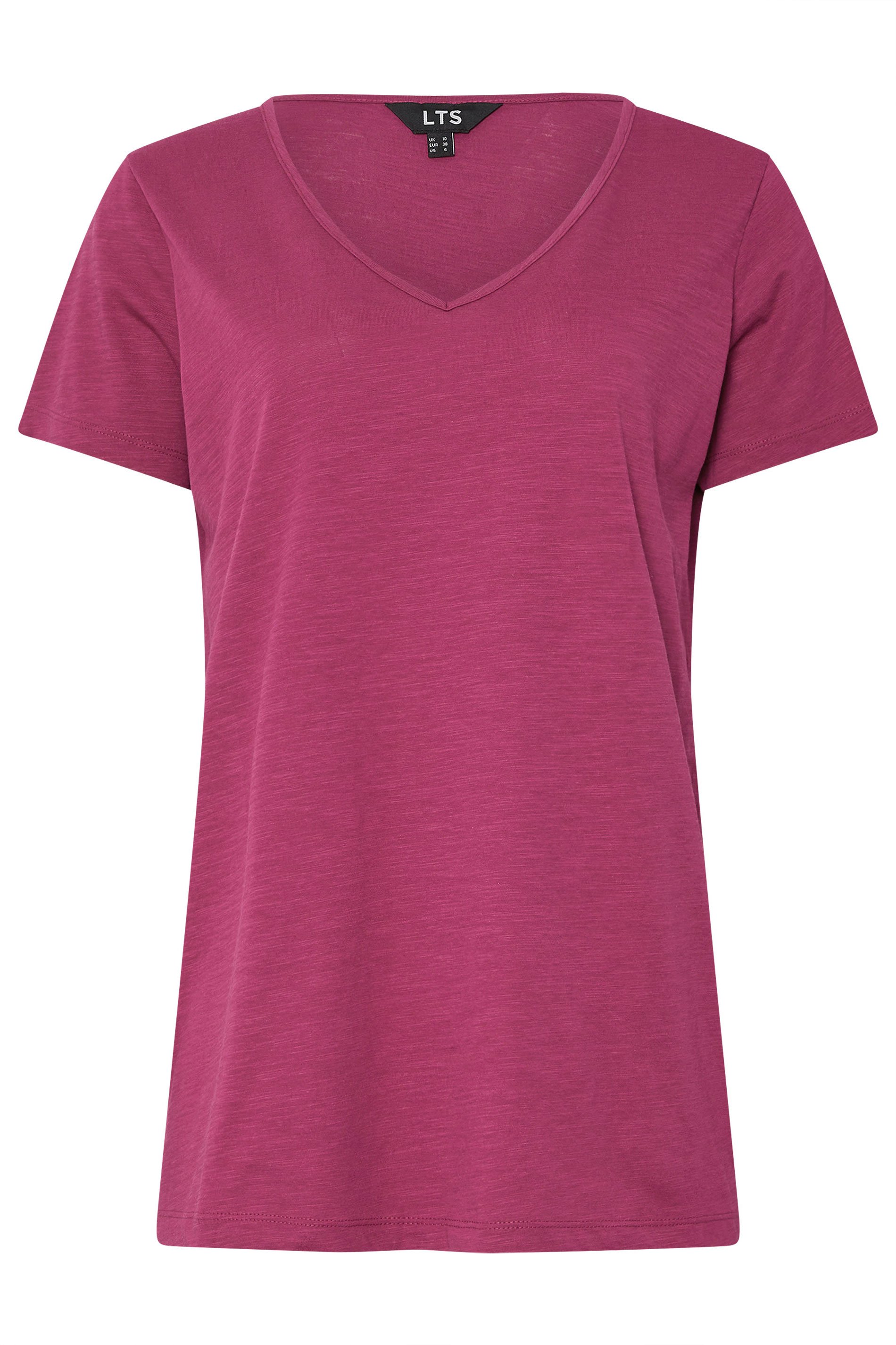 LTS Tall 3 PACK Sage Green & Berry Red V-Neck T-Shirts | Long Tall Sally 9