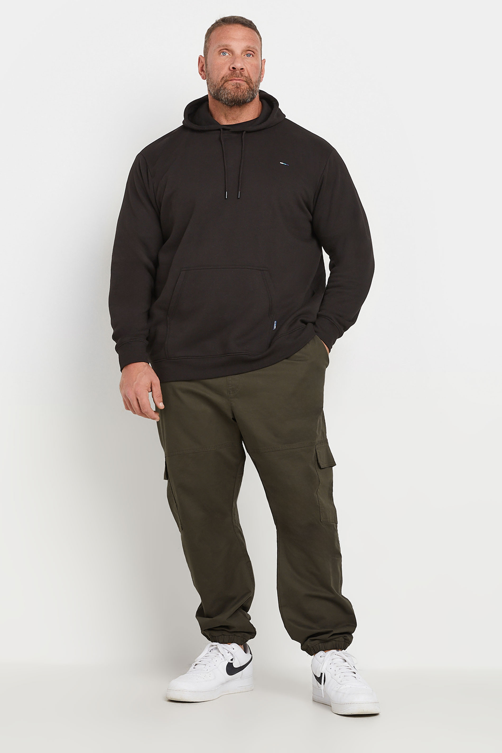 BadRhino Big & Tall Brown Elasticated Waist Cuffed Cargo Trousers | BadRhino 2