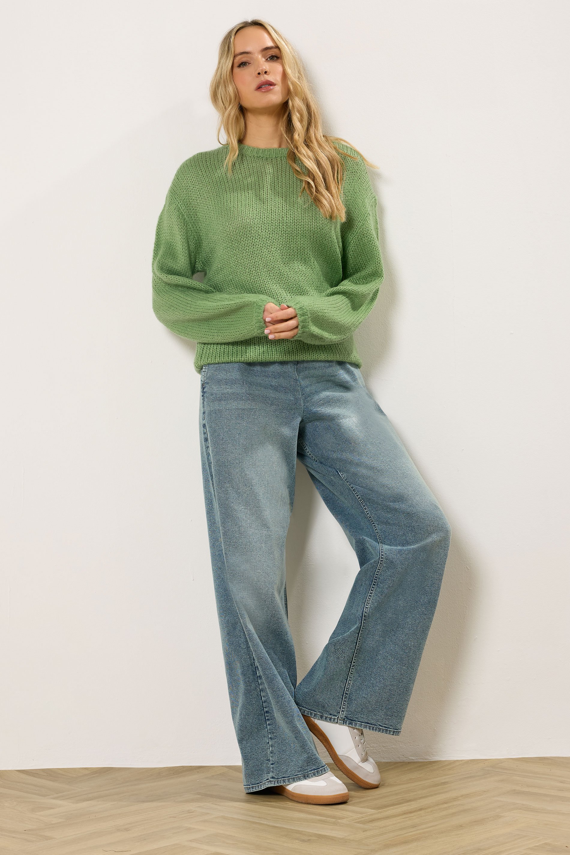 LTS Tall Green Balloon Sleeve Jumper | Long Tall Sally  2