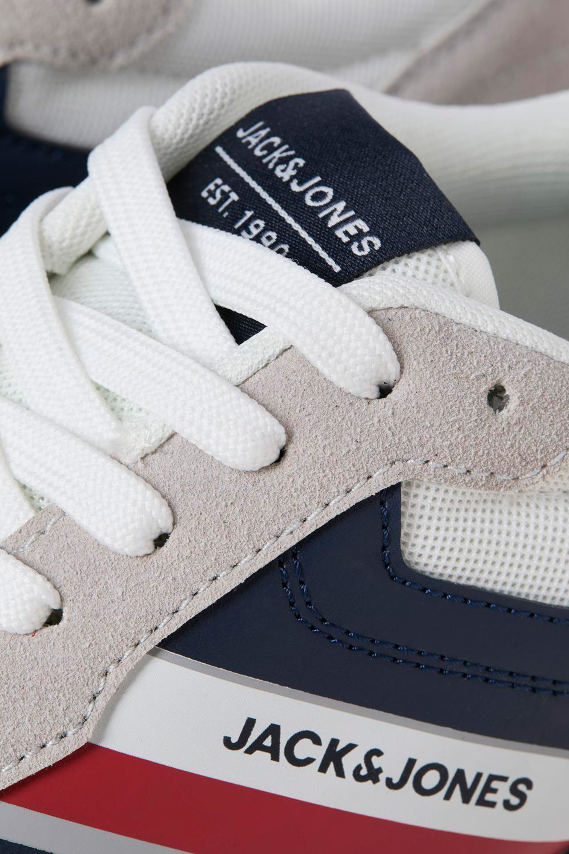 JACK & JONES Grey & Blue Side Panel Trainers | BadRhino 6