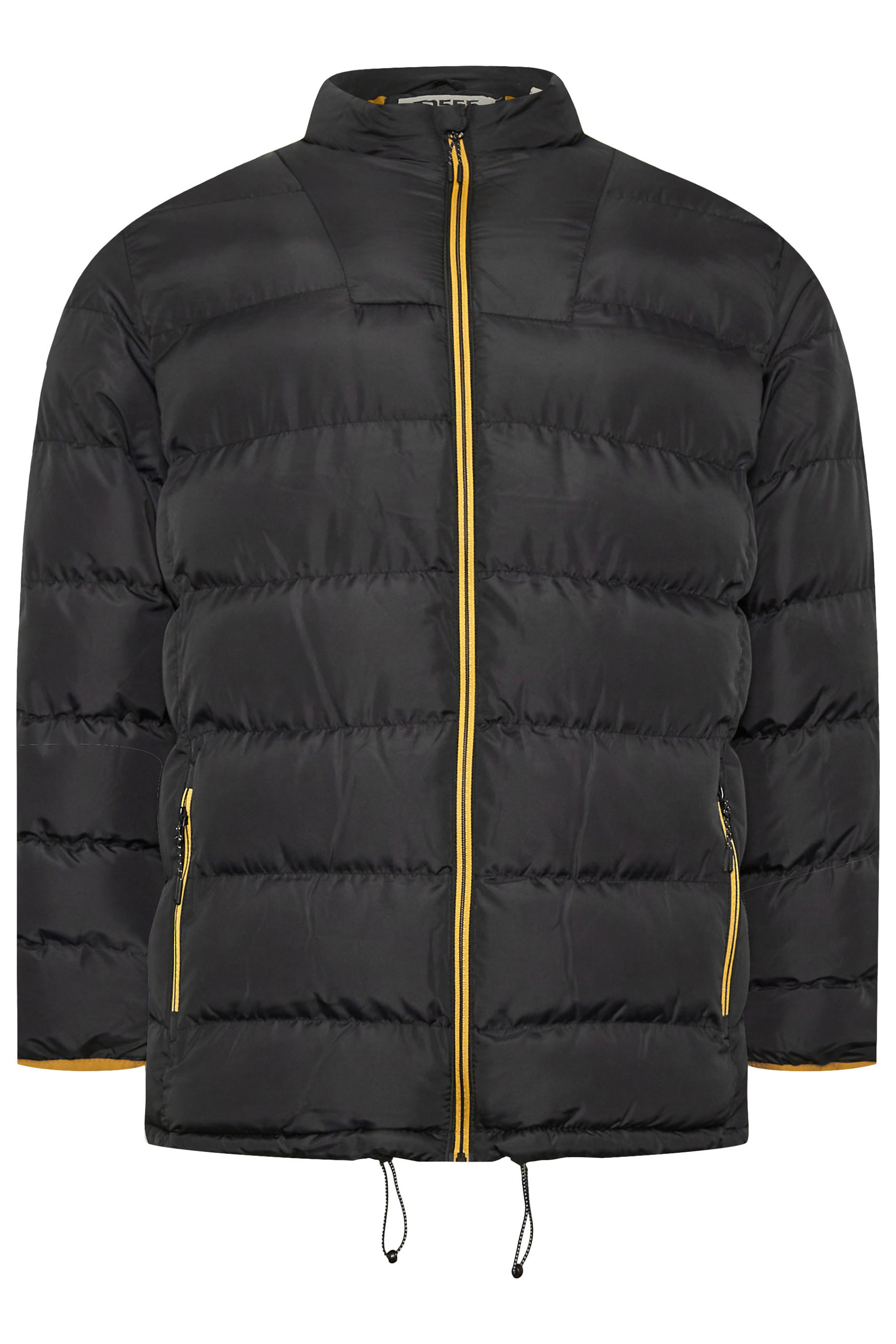 D555 Big & Tall Black Embroidered Badge Puffer Jacket | BadRhino 3