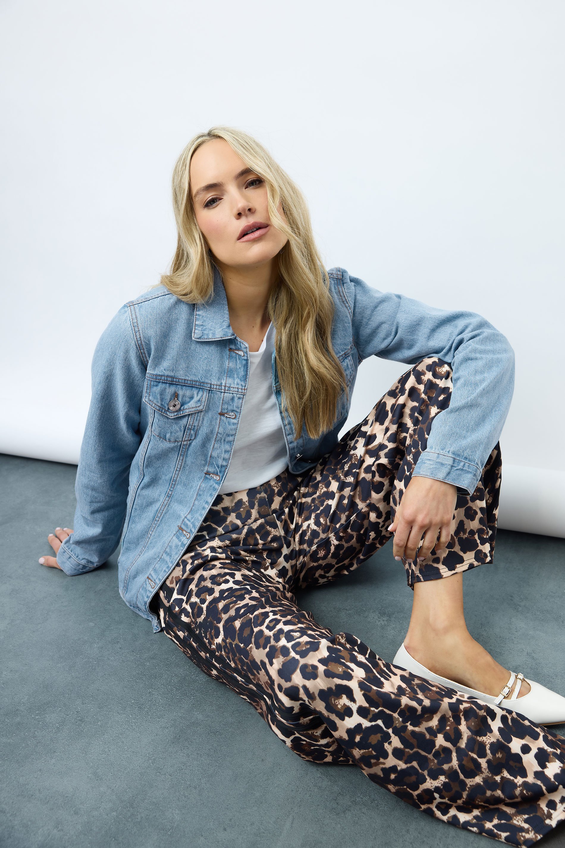 LTS Tall Womens Blue Mid Wash Denim Jacket | Long Tall Sally 1