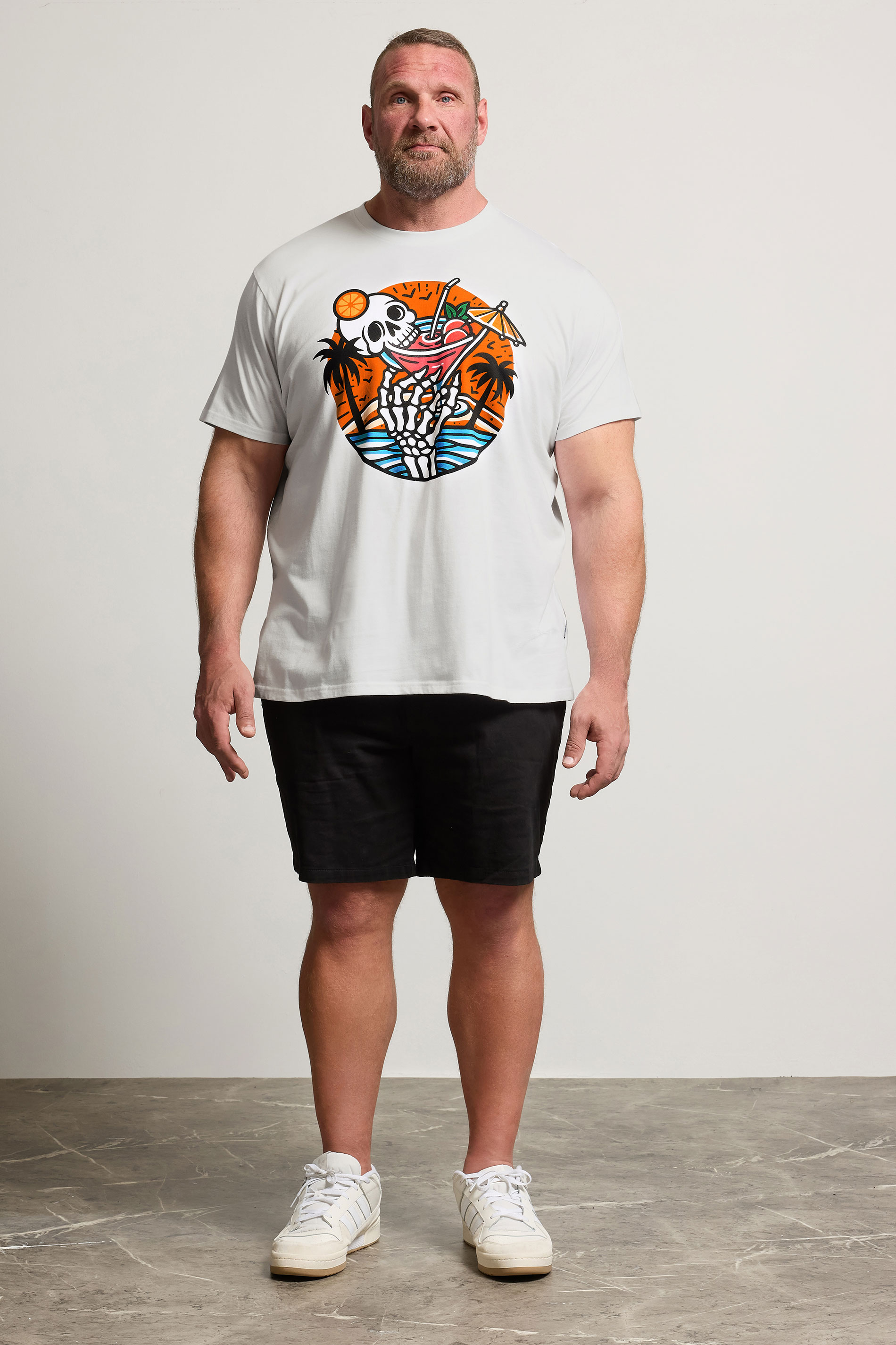 BadRhino Big & Tall White Skull Cocktail Graphic T-Shirt | BadRhino 2