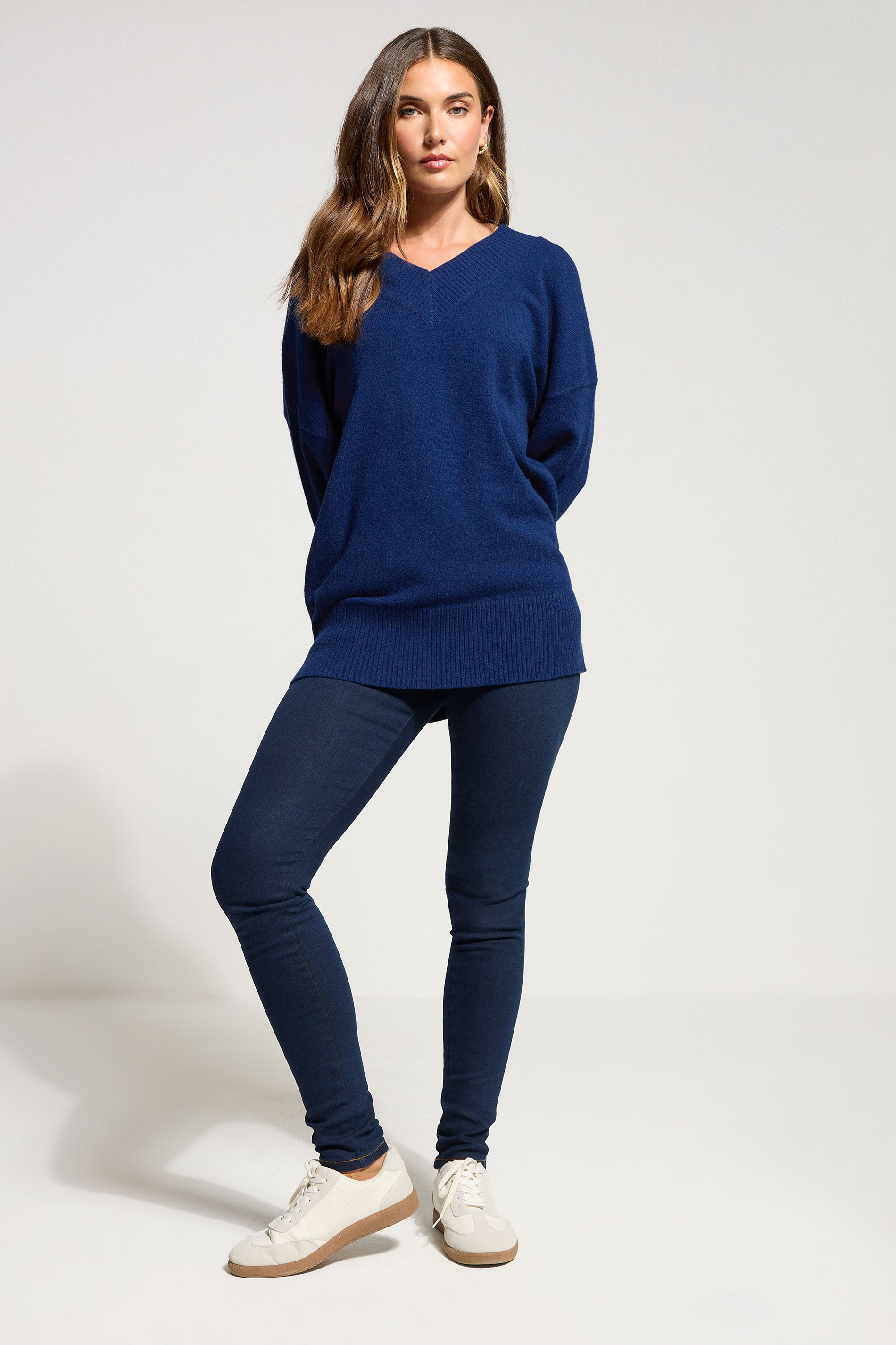 LTS Tall Cobalt Blue Wool V-Neck Jumper | Long Tall Sally 2