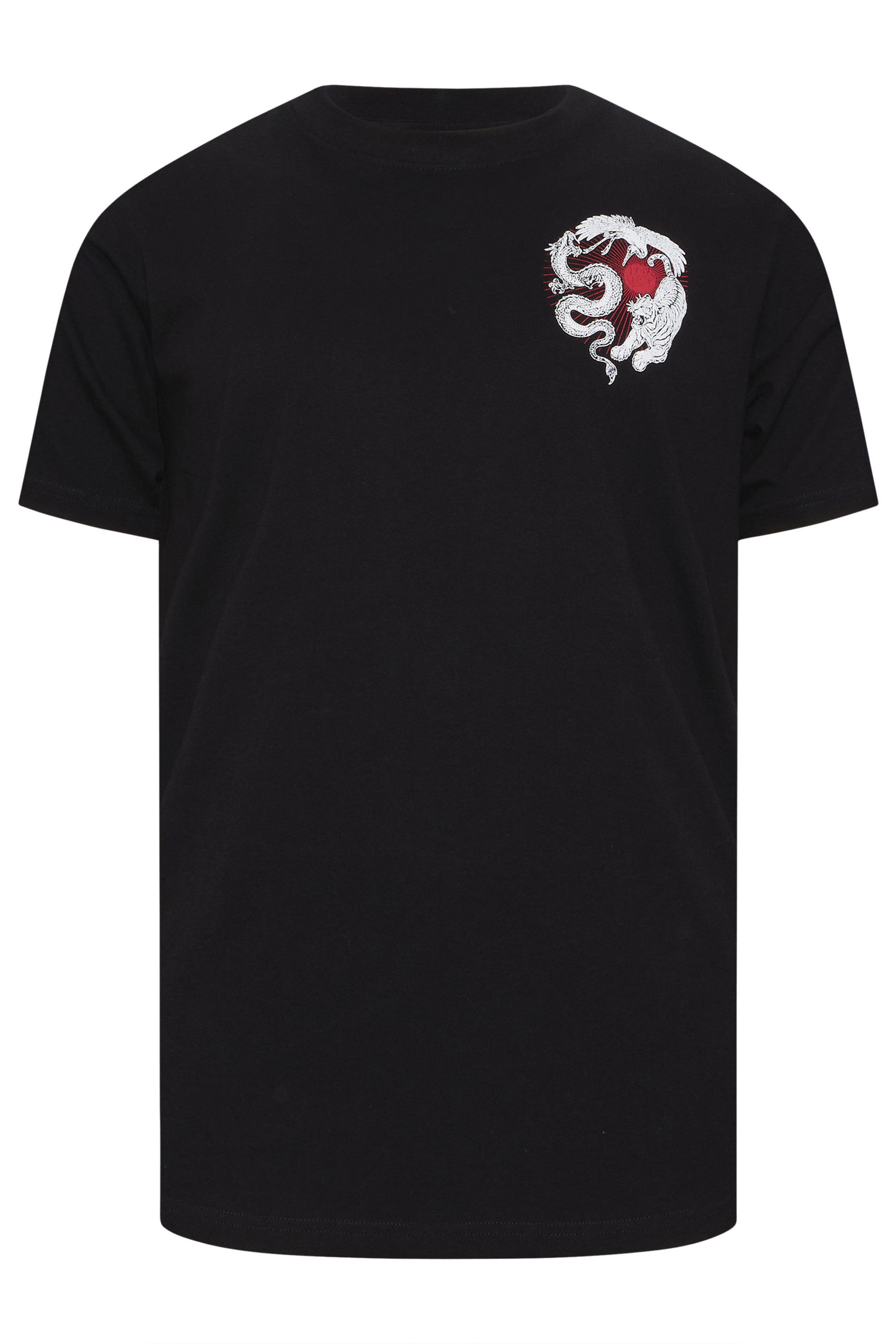 BadRhino Big & Tall Black Extra Long Japanese Animal Graphic T-Shirt | BadRhino 6