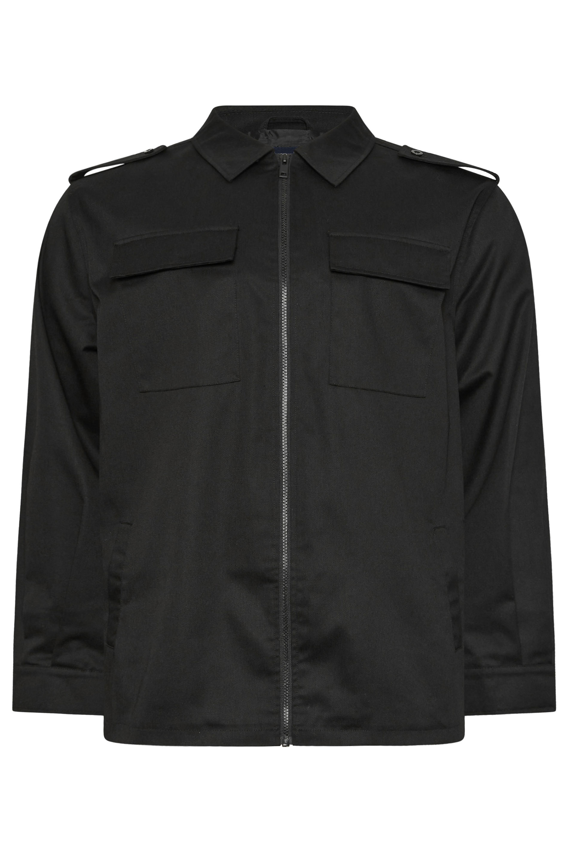 BadRhino Big & Tall Khaki Green Military Zip Through Overshirt | BadRhino 6