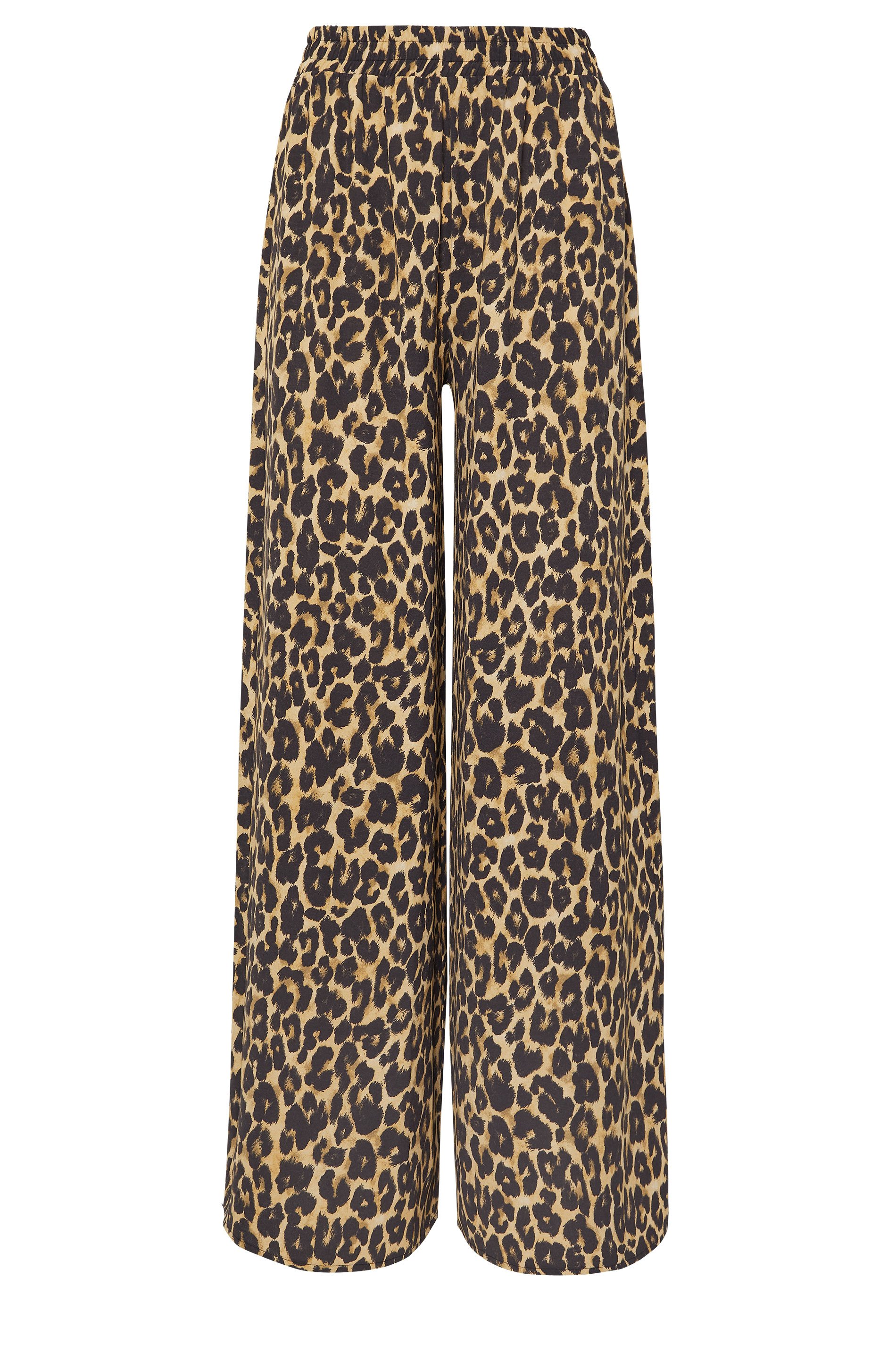 LTS Tall Black Leopard Print Wide Leg Trousers | Long Tall Sally 6