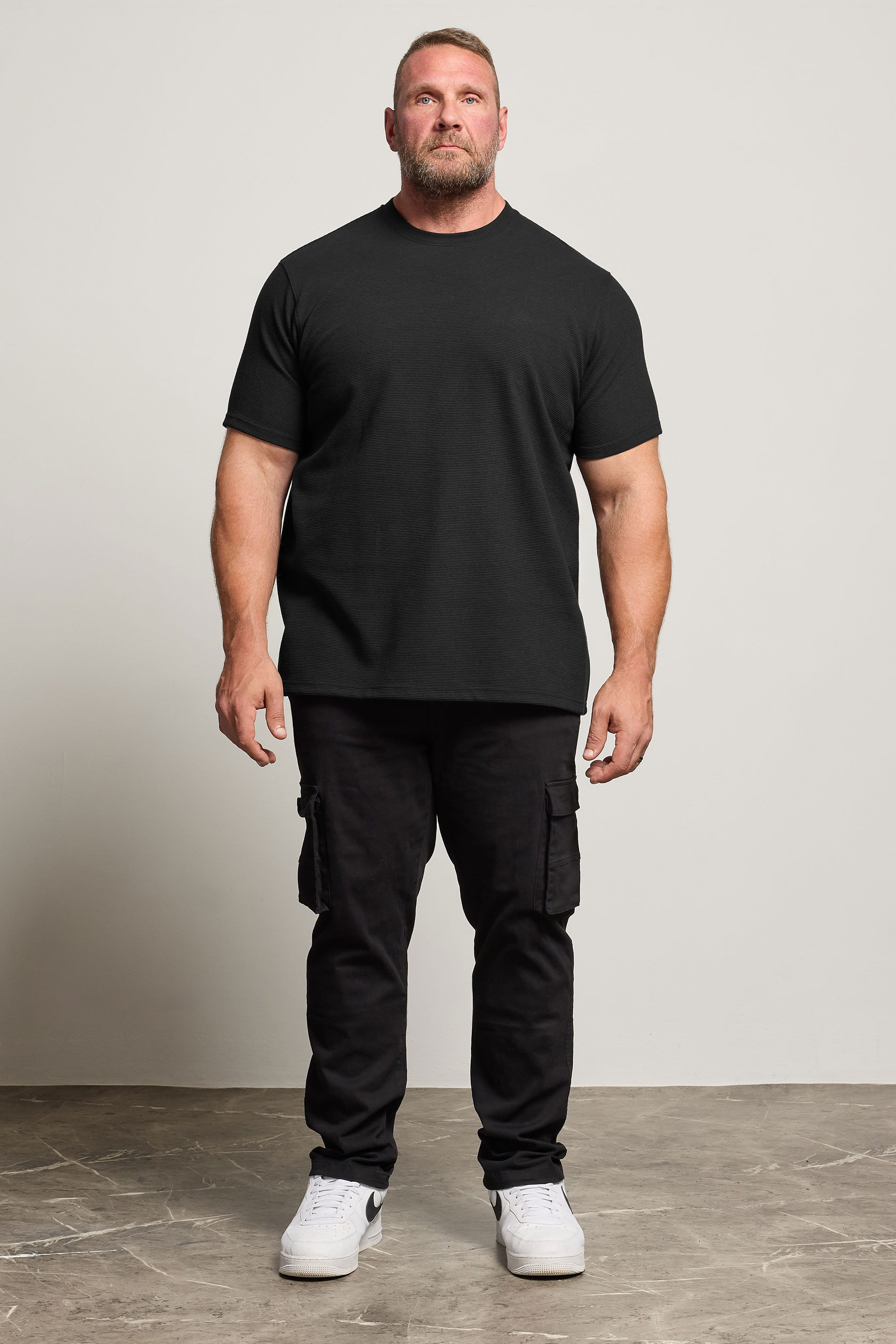 BadRhino Big & Tall Black Ottoman Ribbed T-Shirt | BadRhino 2
