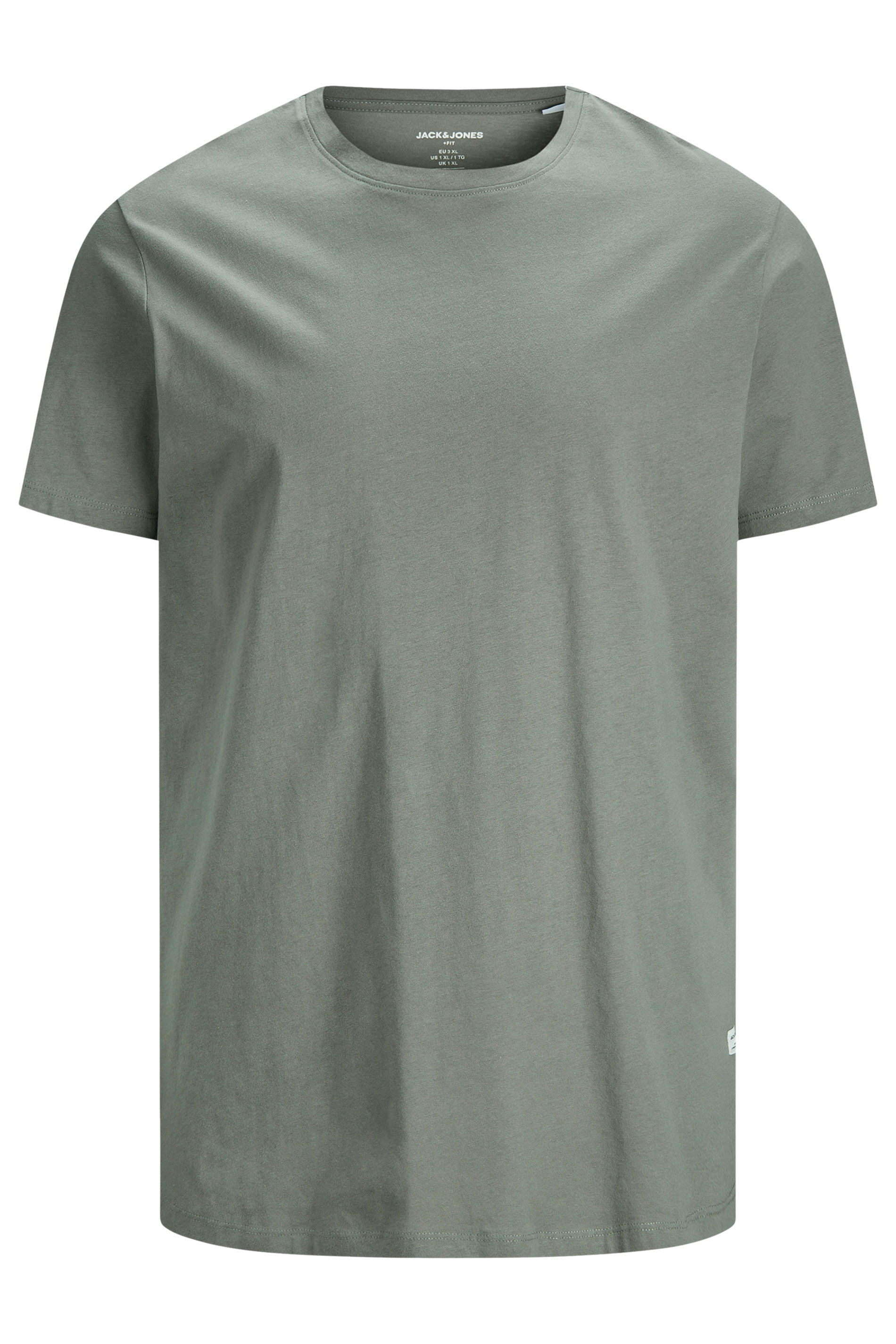 JACK & JONES Big & Tall Sage Grey Basic T-Shirt | BadRhino 3