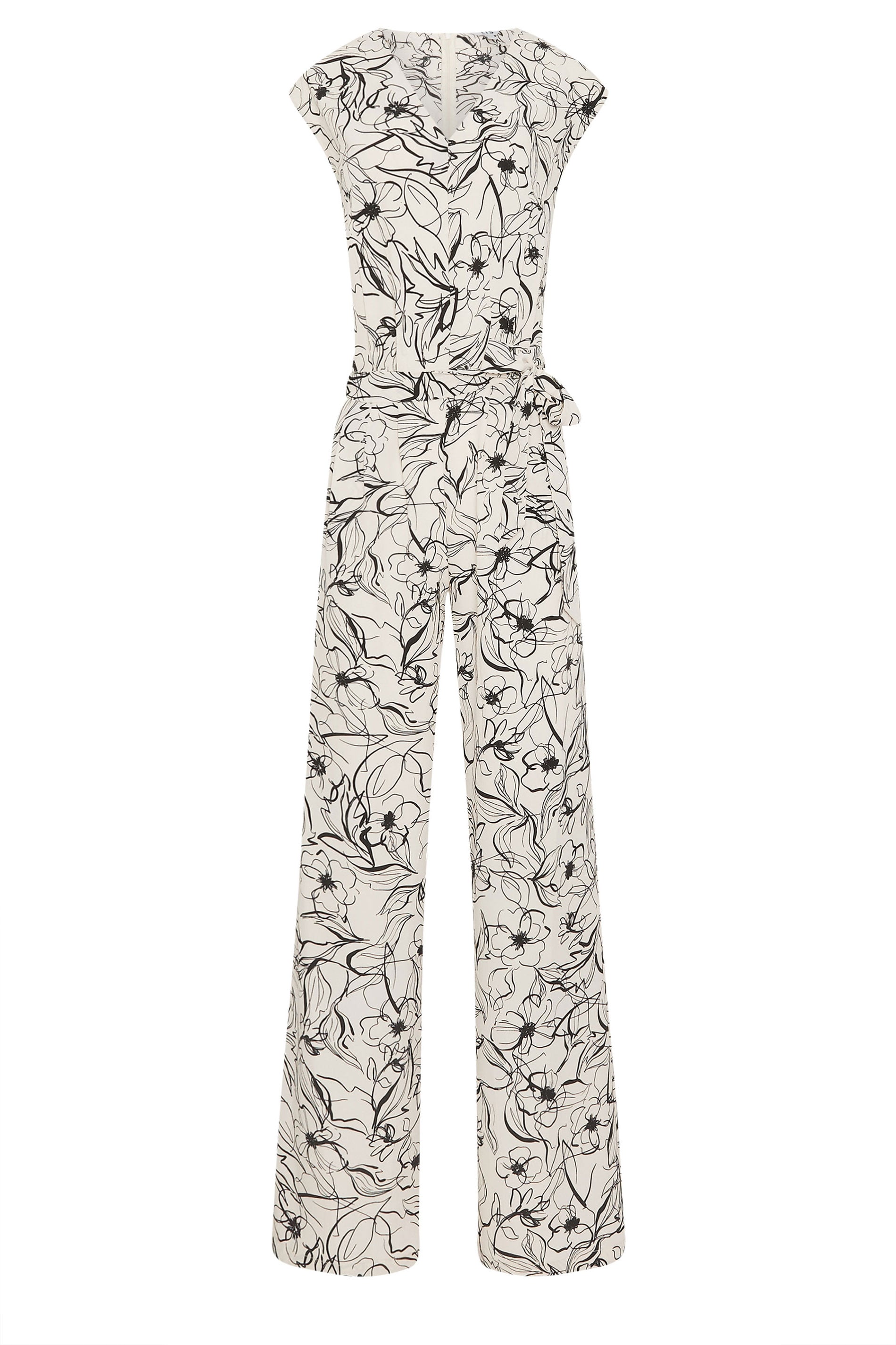 LTS Tall White Abstract Floral Print Jumpsuit | Long Tall Sally 6