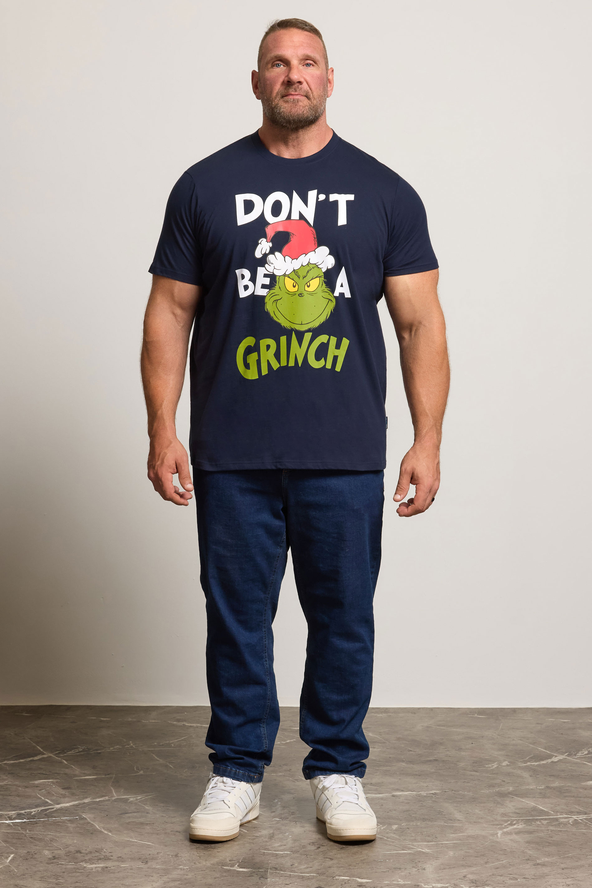 BadRhino Big & Tall Navy Blue Grinch Christmas Graphic T-Shirt | BadRhino 3