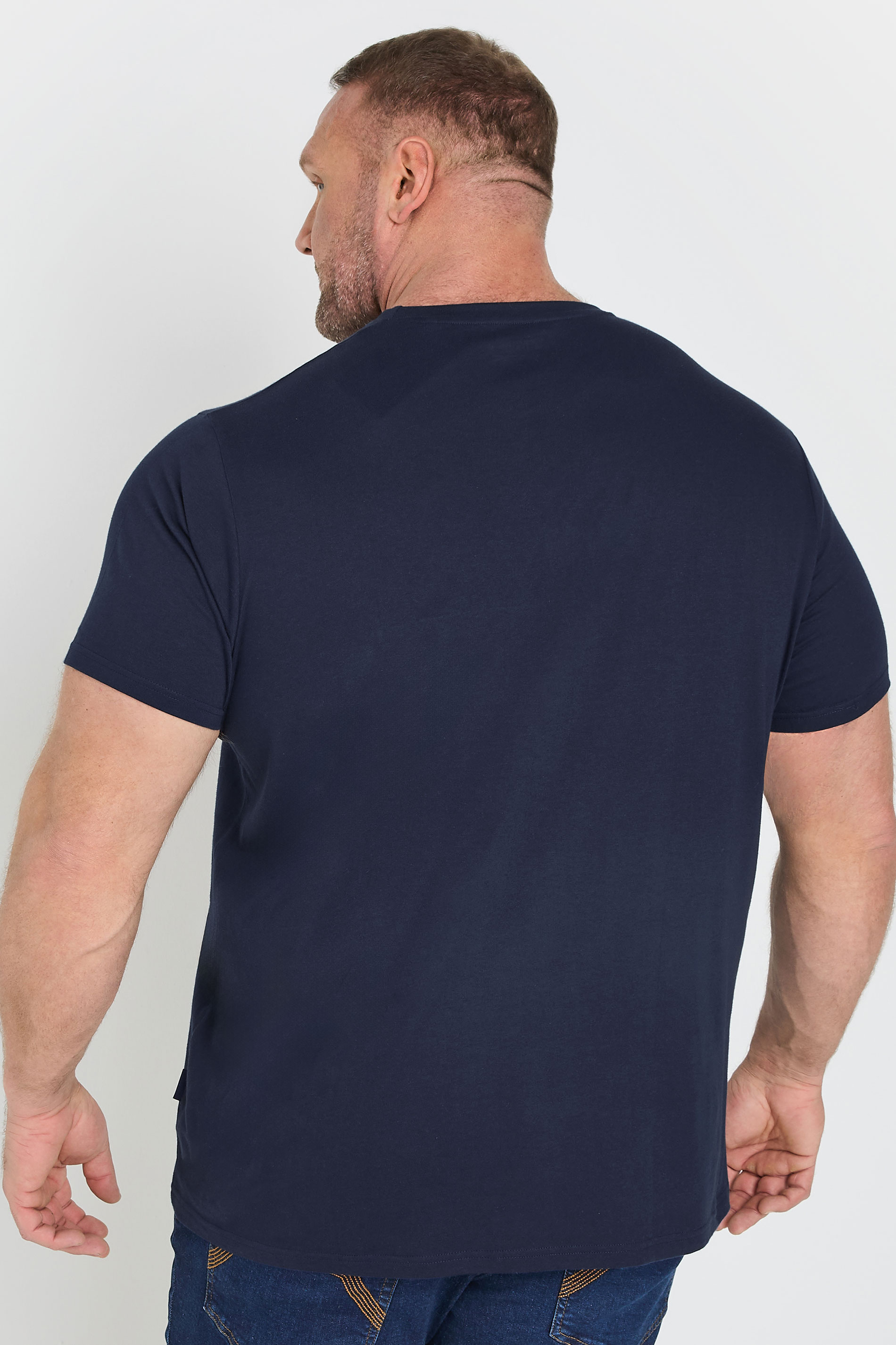 BadRhino Big & Tall Navy Blue 'Oceanside Beach' Graphic T-Shirt | BadRhino 3