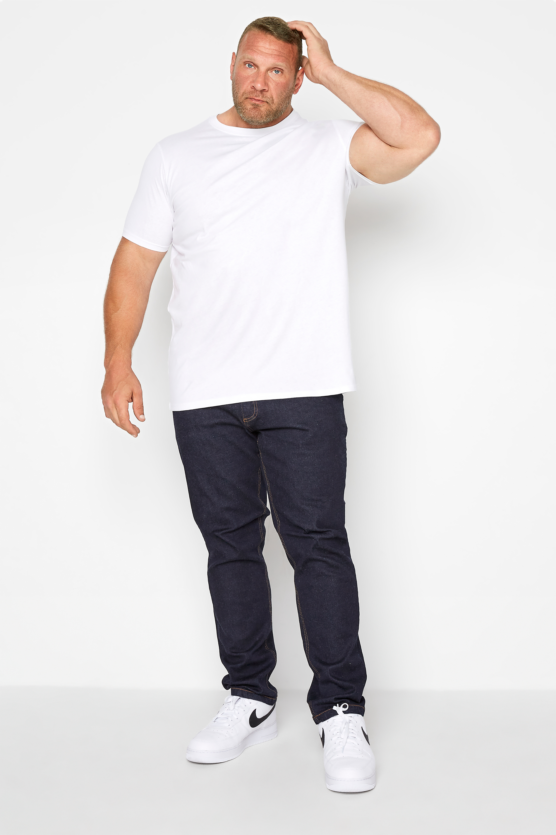 D555 Indigo Blue Tapered Stretch Jeans | BadRhino 2