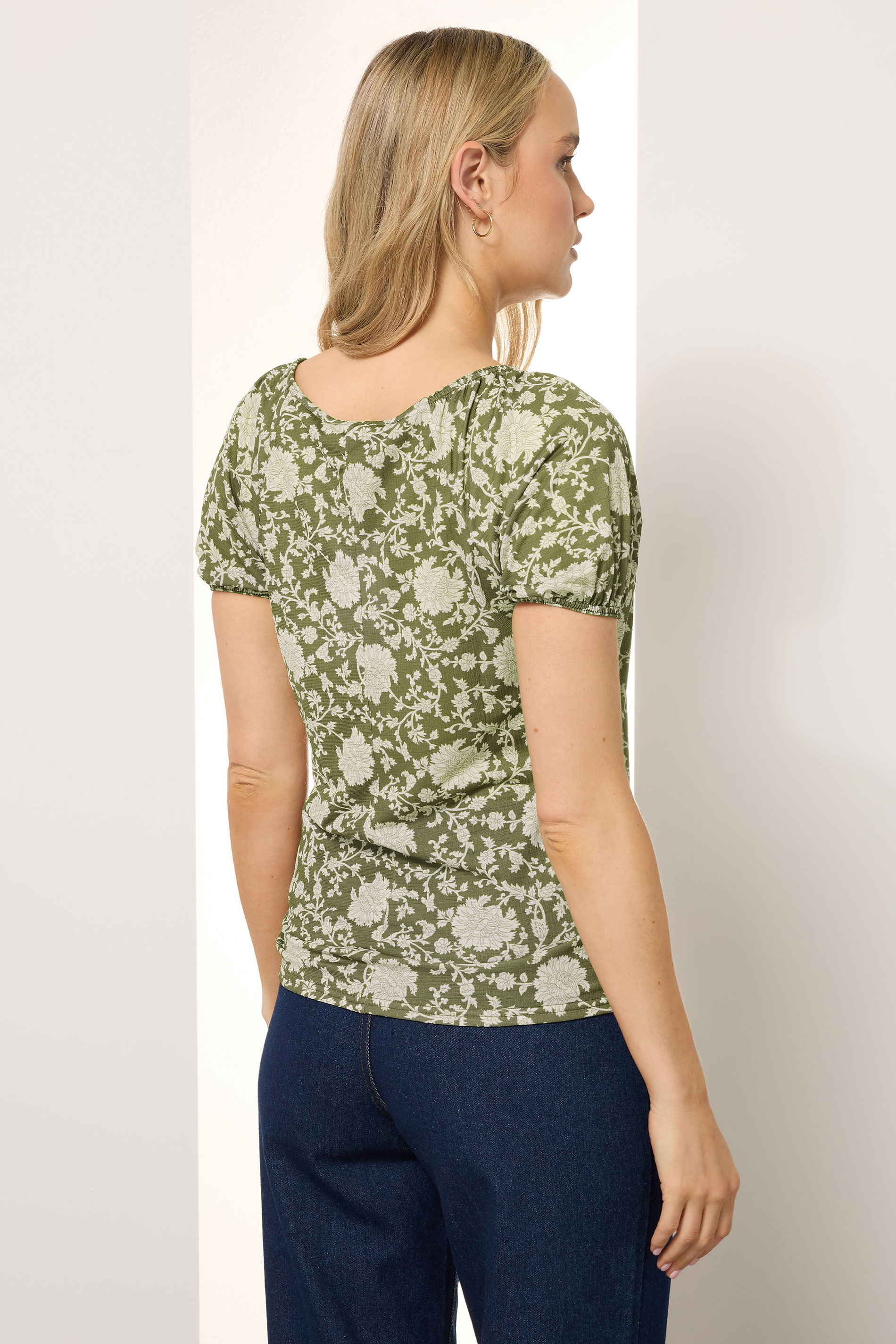 LTS Tall Sage Green Floral Tie Front Top | Long Tall Sally 3