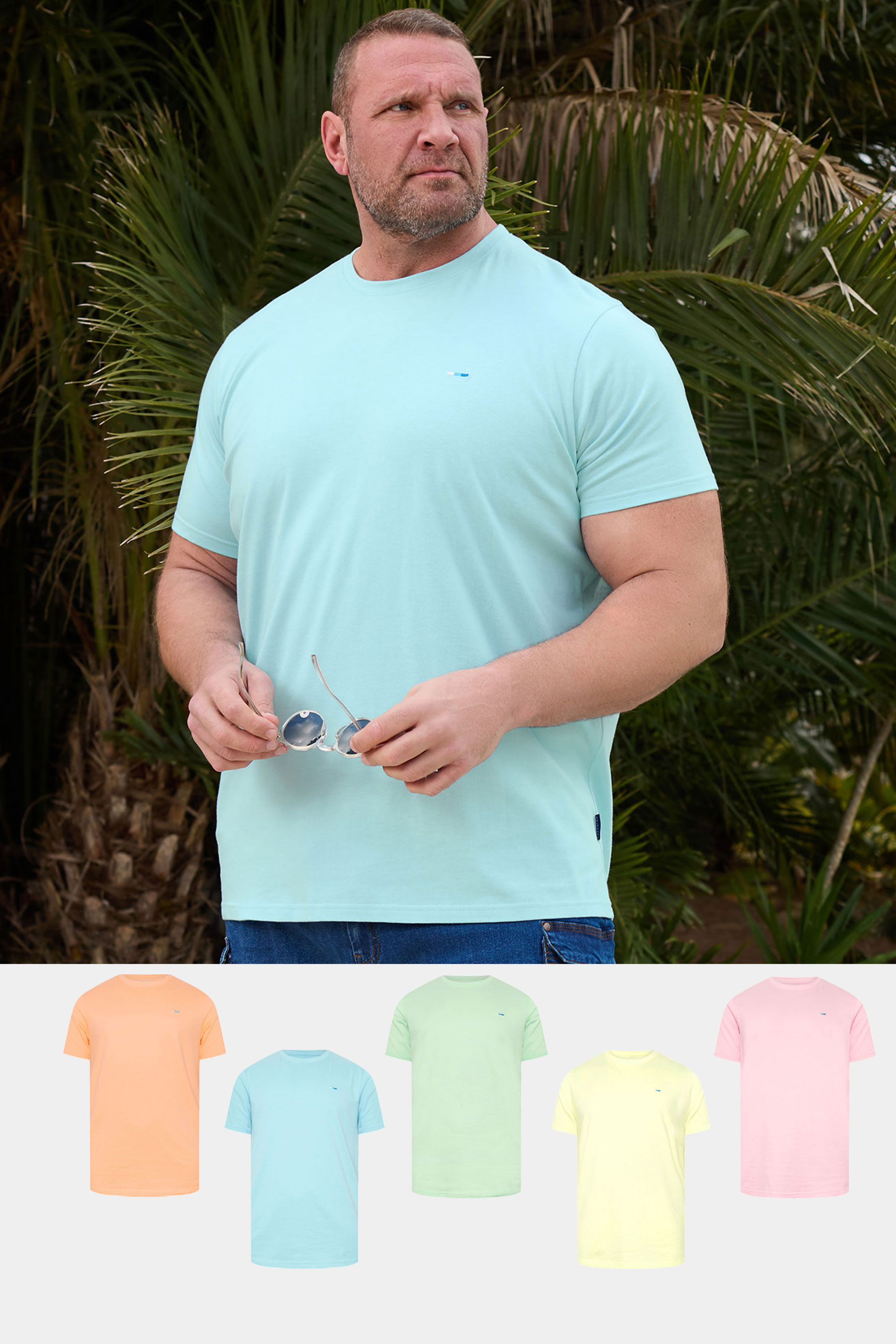BadRhino Big & Tall 5 PACK Light Blue & Light Green Core T-Shirts | BadRhino  1