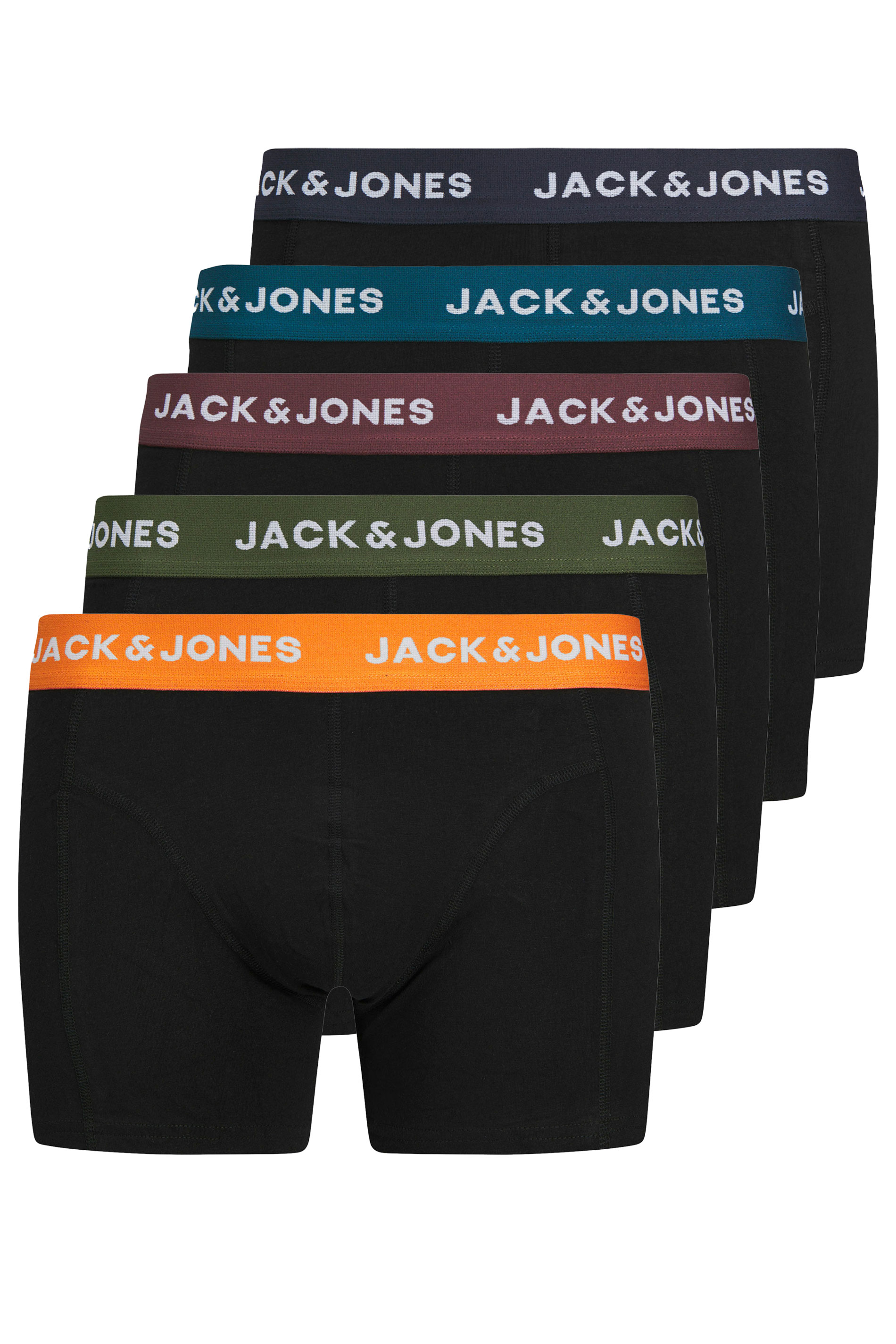 JACK & JONES Big & Tall 5 PACK Black 'Oliver' Boxers | BadRhino 4