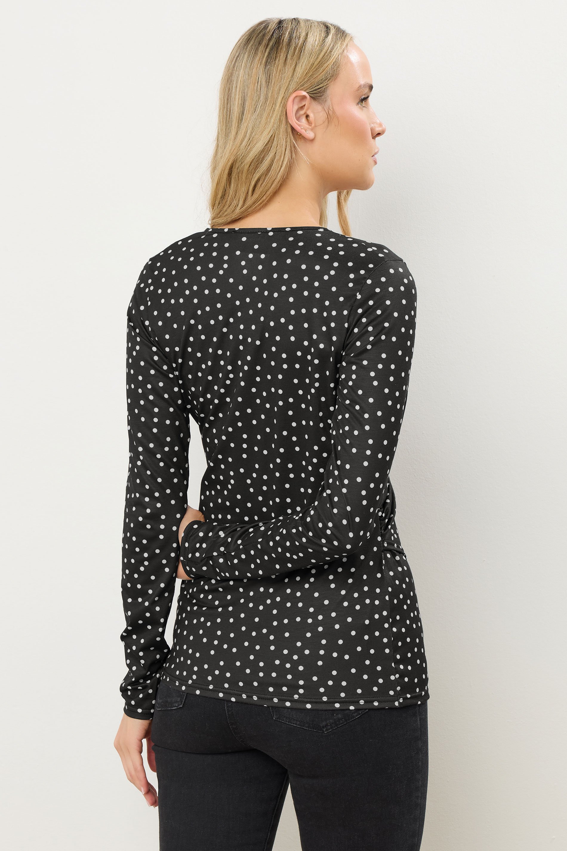 LTS Tall Black Spot Wrap Top | Long Tall Sally 3