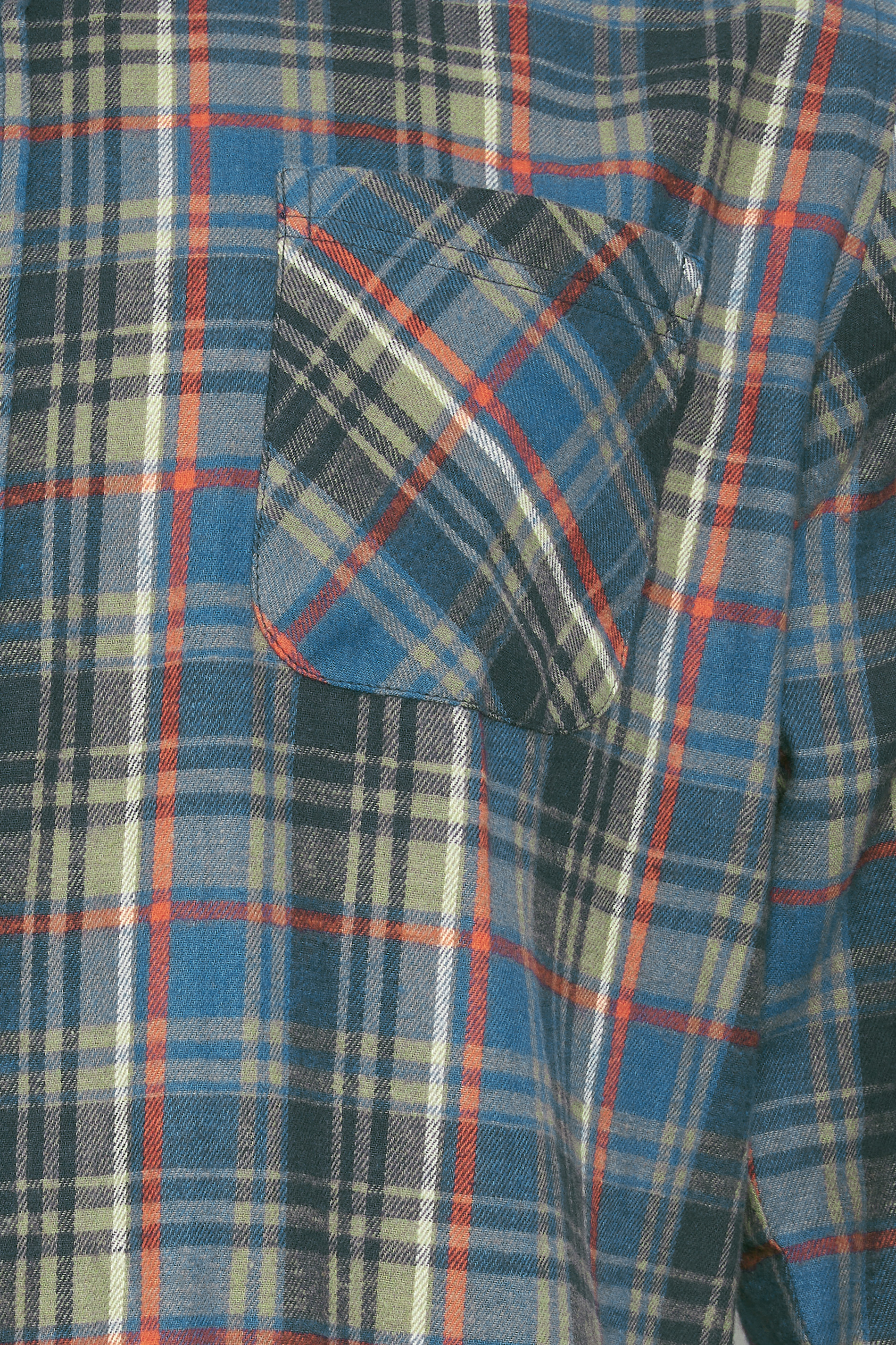 BadRhino Big & Tall Green & Blue Brushed Cotton Check Long Sleeve Shirt 2