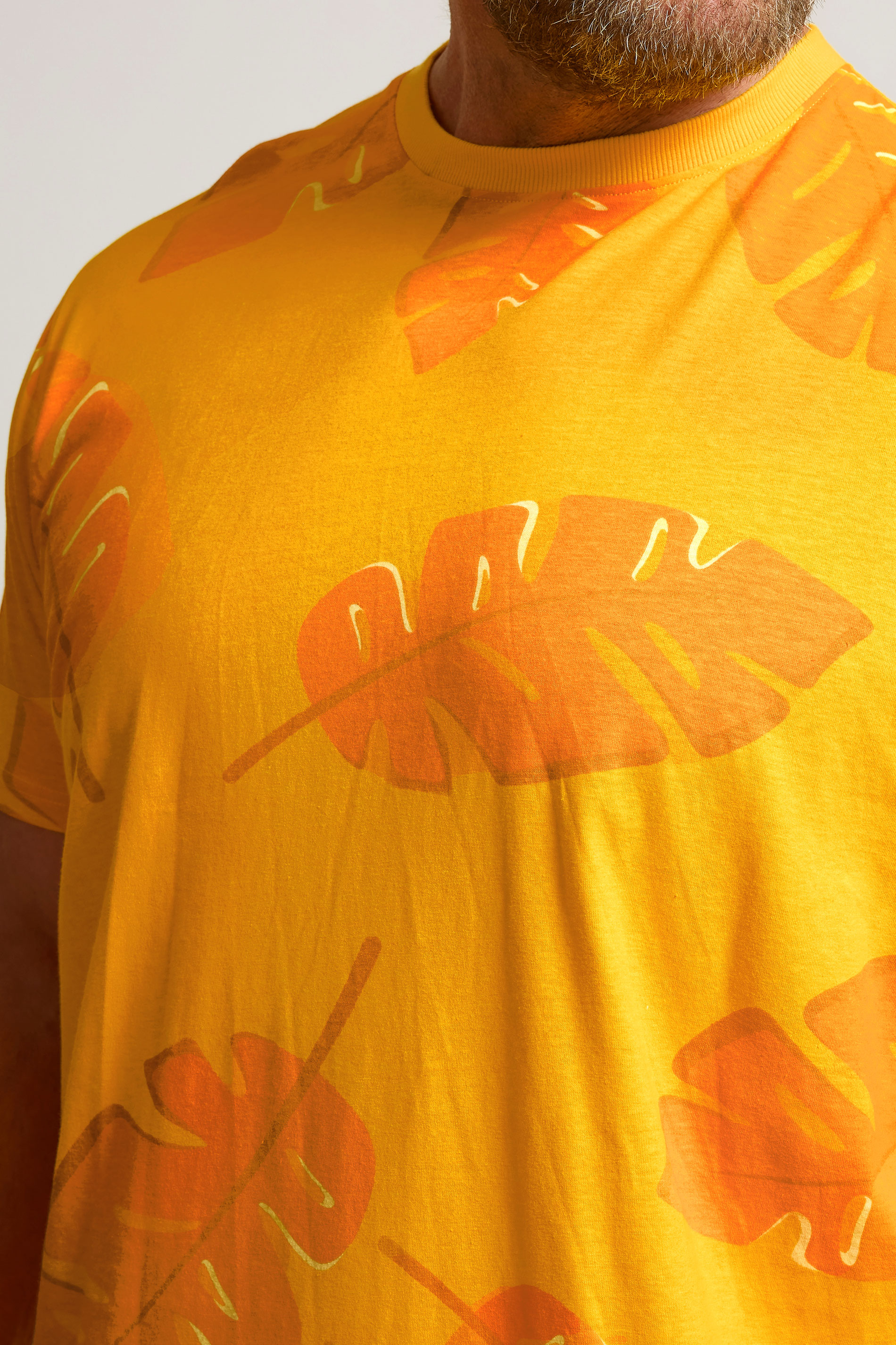 BadRhino Big & Tall Yellow Leaf Printed T-Shirt | BadRhino 5