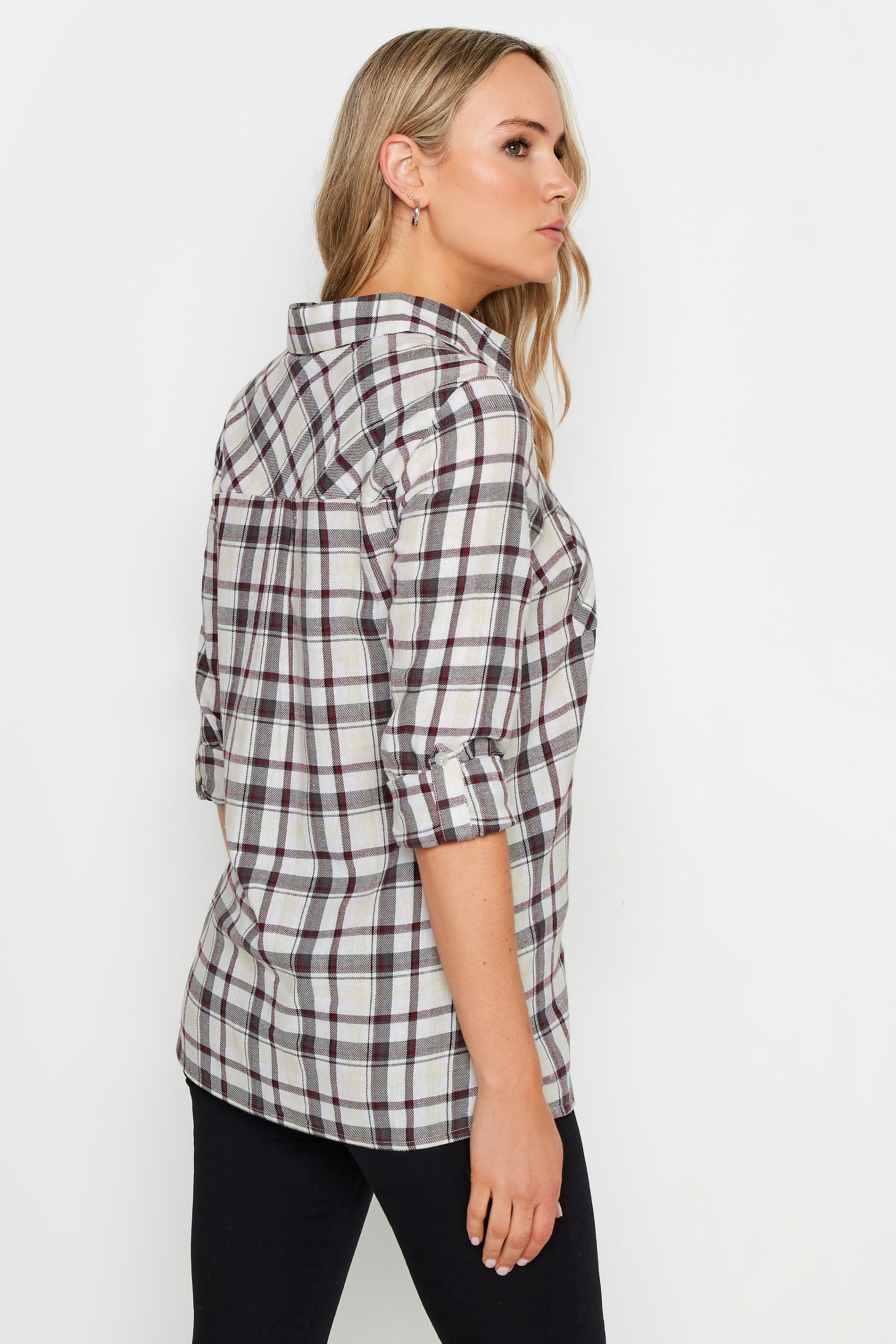 LTS Tall Women's White & Red Check Shirt | Long Tall Sally  4