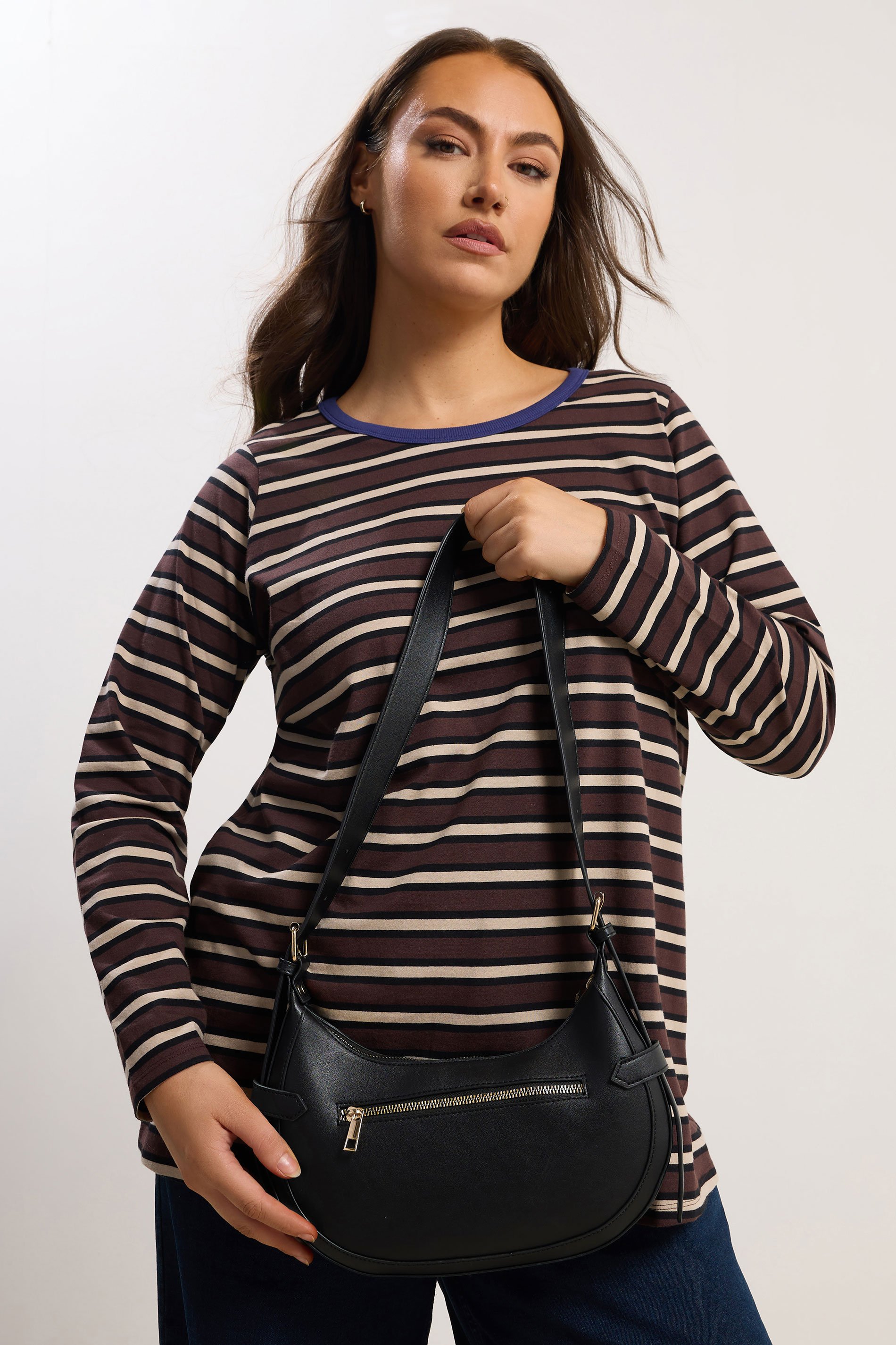 Black Buckle Shoulder Bag | Yours Clothing 1