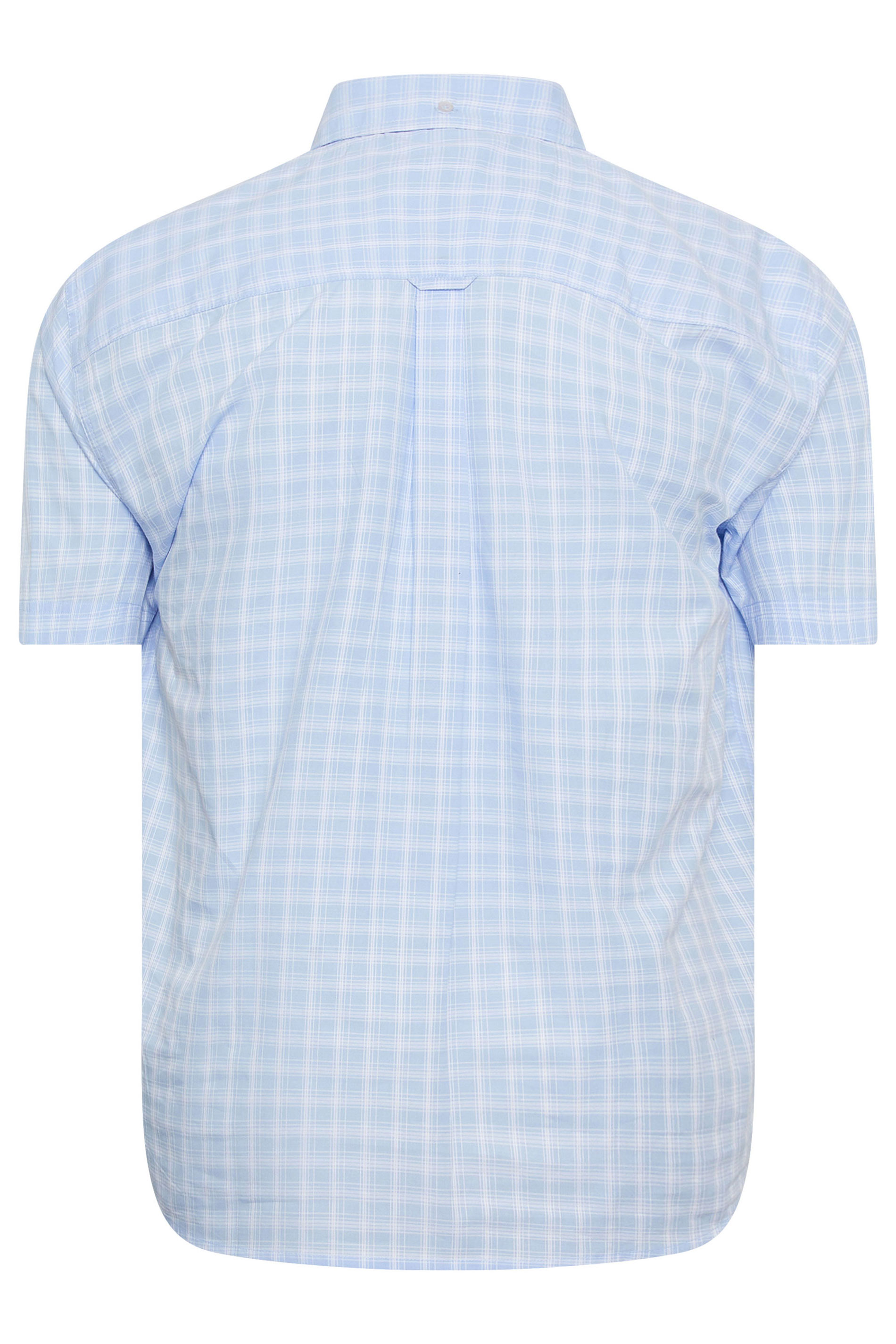 BadRhino Big & Tall Blue Short Sleeve Checked Shirt | BadRhino 5