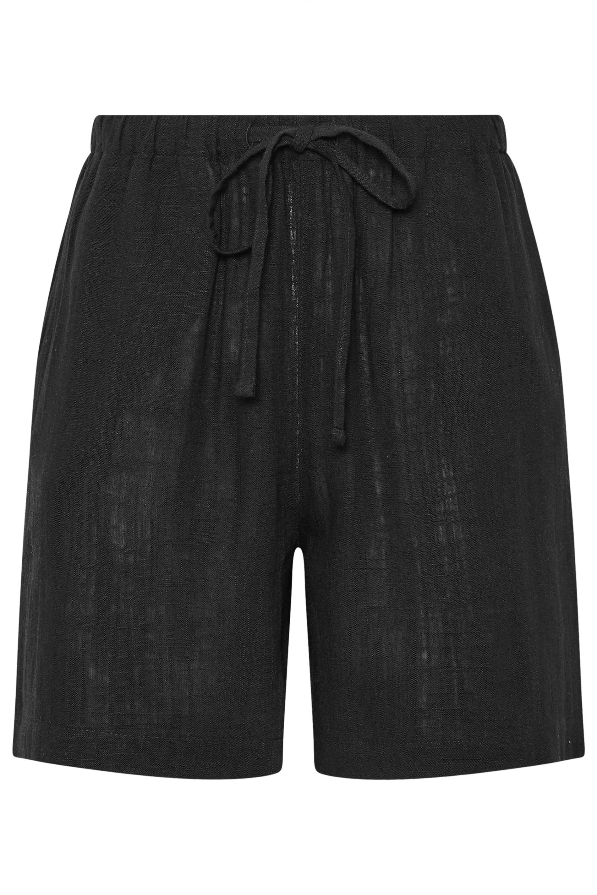 LTS Tall Black Linen Tie Shorts | Long Tall Sally 8