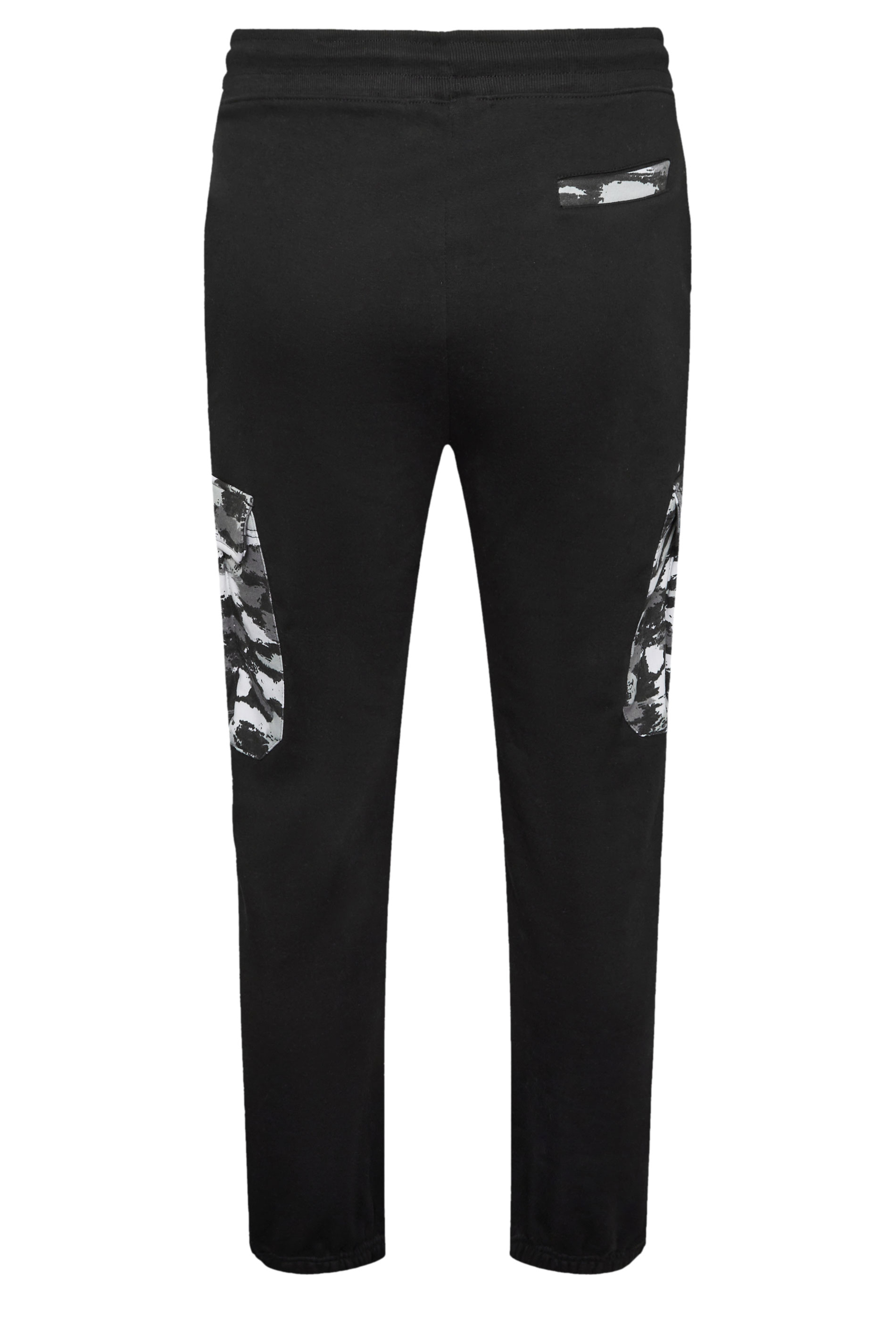 BadRhino Big & Tall Black Camo Detail Cargo Joggers | BadRhino 6