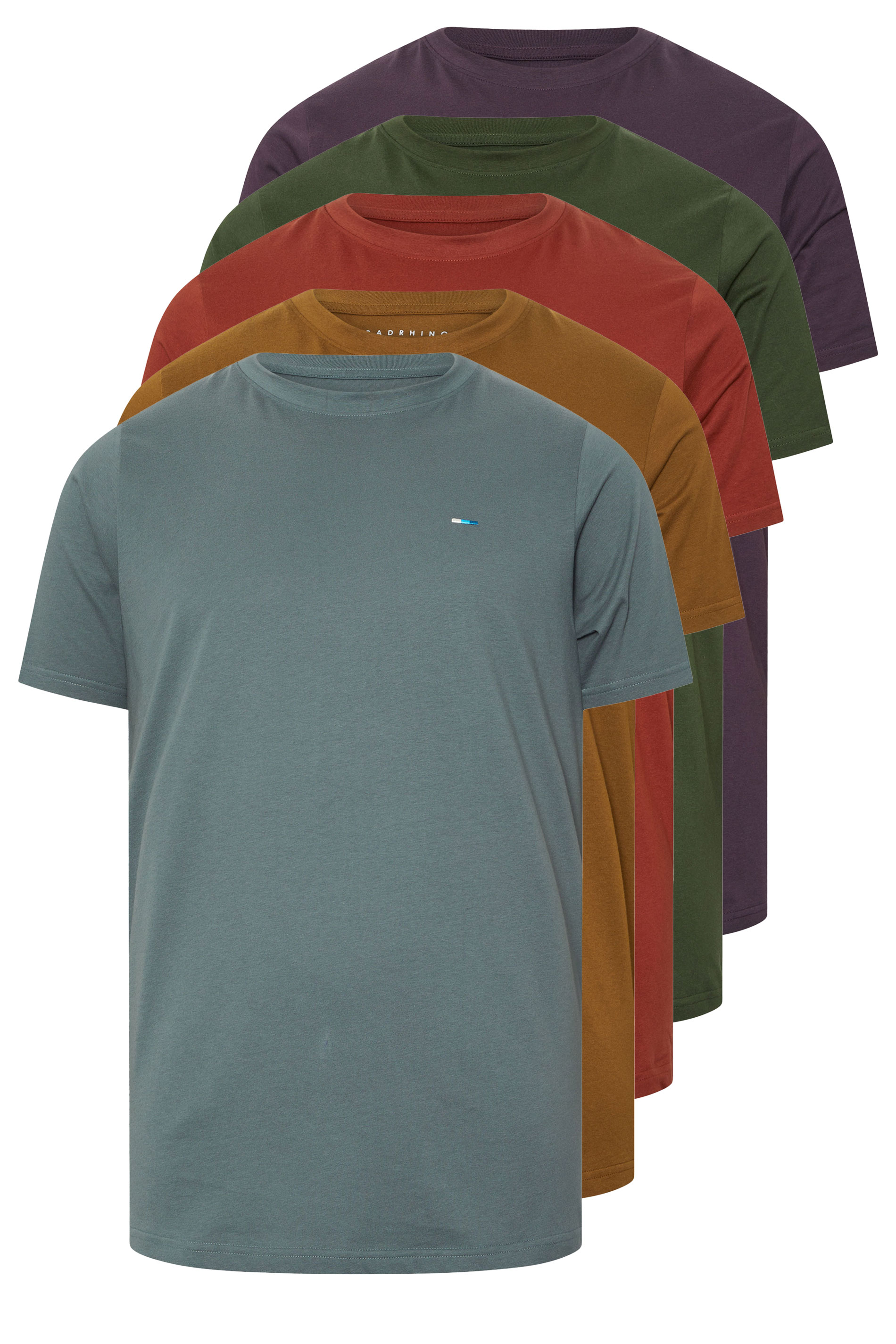 BadRhino Big & Tall Brown/Blue/Red/Green/Purple 5 Pack Core T-Shirts | BadRhino 6