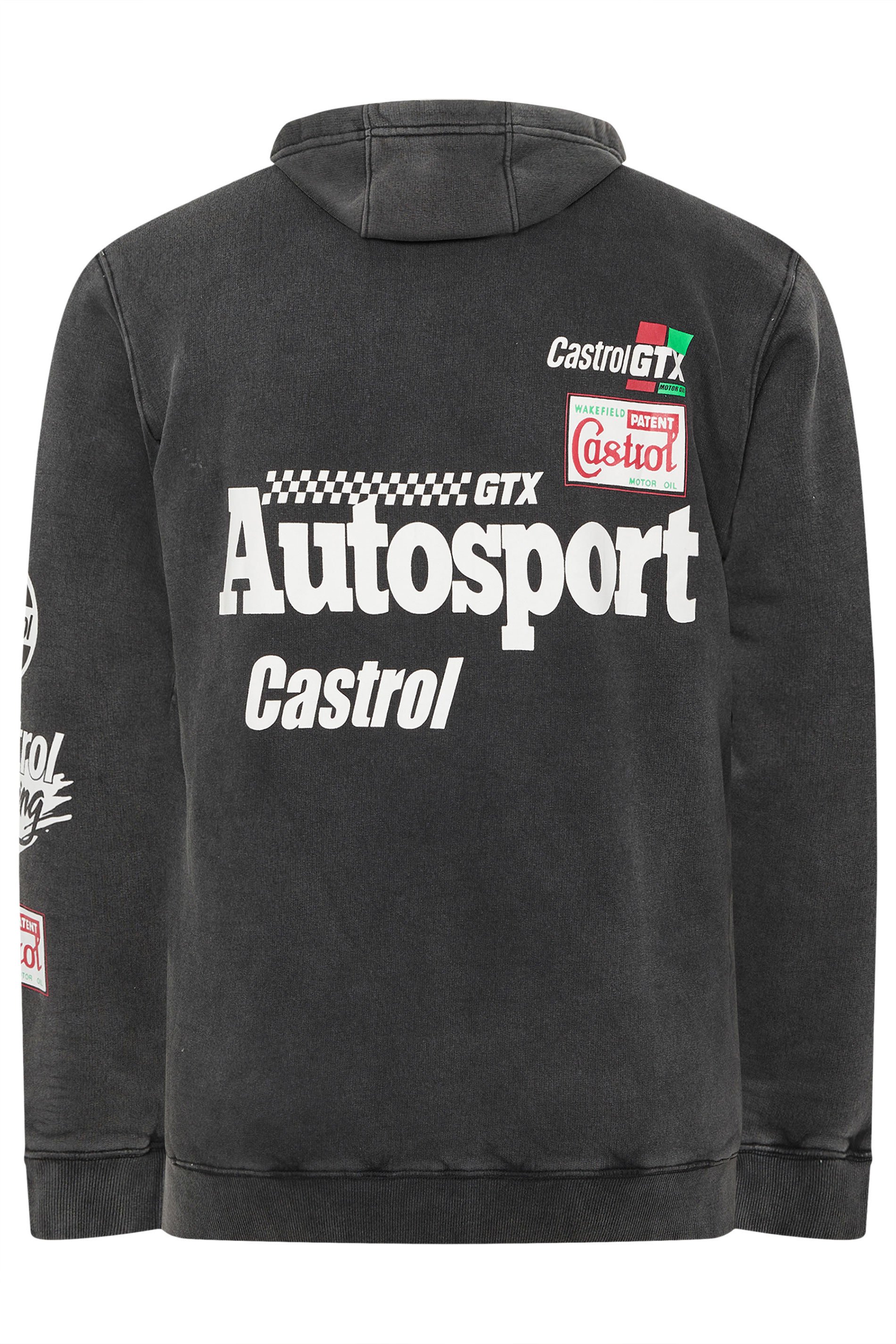 BadRhino Big & Tall Black 'Castrol' Acid Wash Hoodie | BadRhino 2
