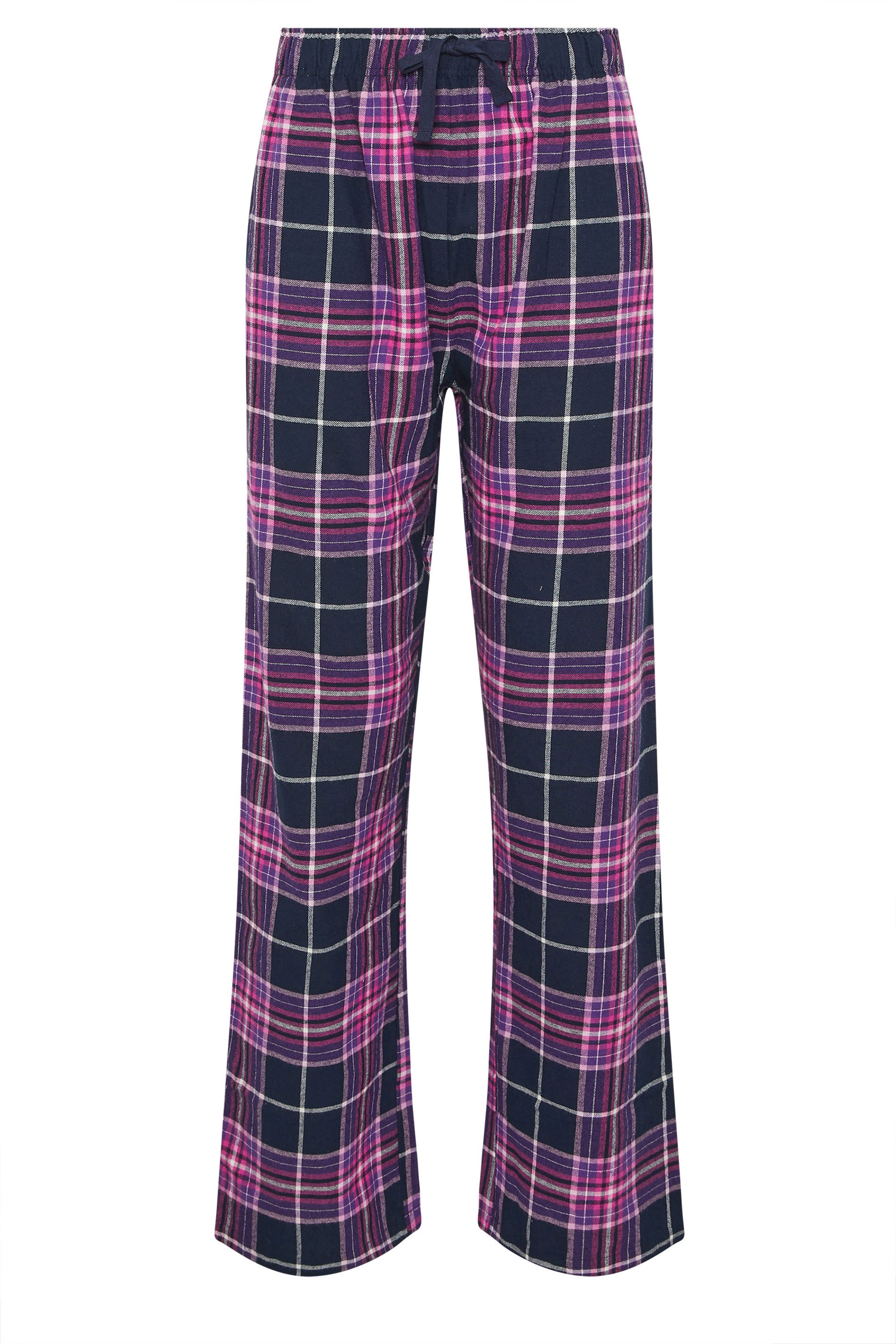 LTS Tall Purple Cotton Check Pyjama Bottoms | Long Tall Sally 7