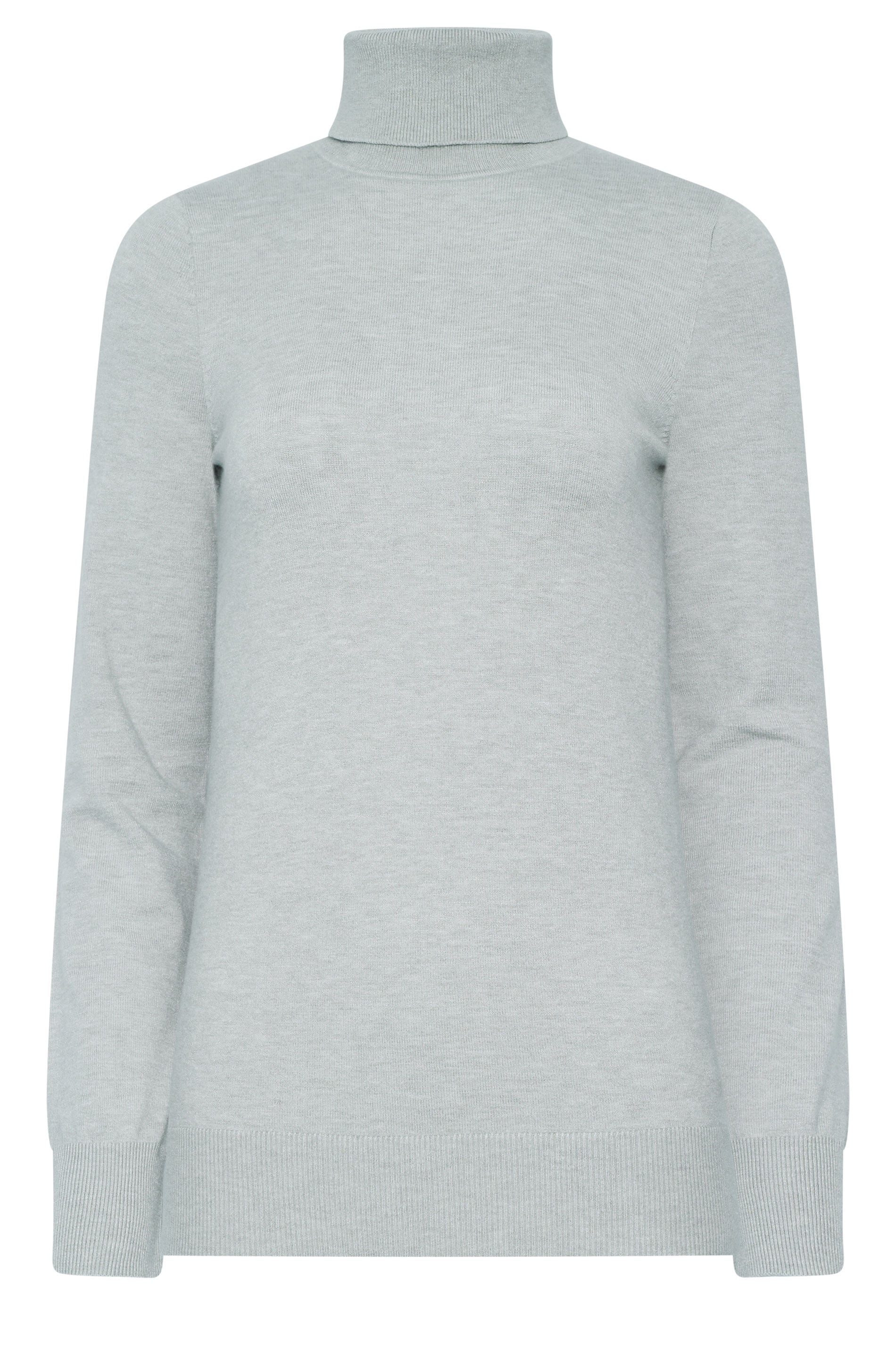 LTS Tall Women's Grey Fine Knit Roll Neck Jumper | Long Tall Sally 5