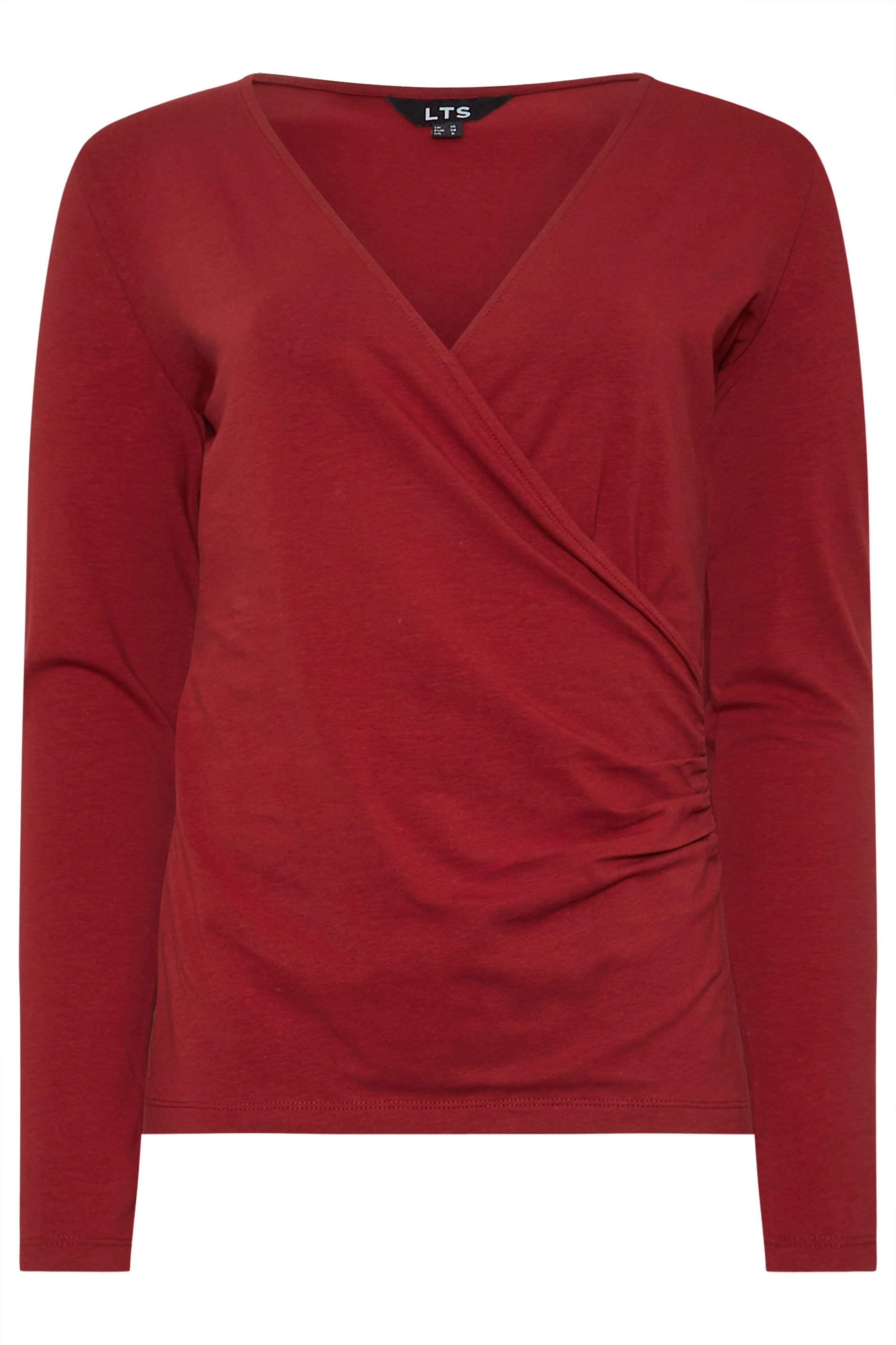 LTS Tall 2 PACK Khaki Green & Red Wrap Tops | Long Tall Sally 8