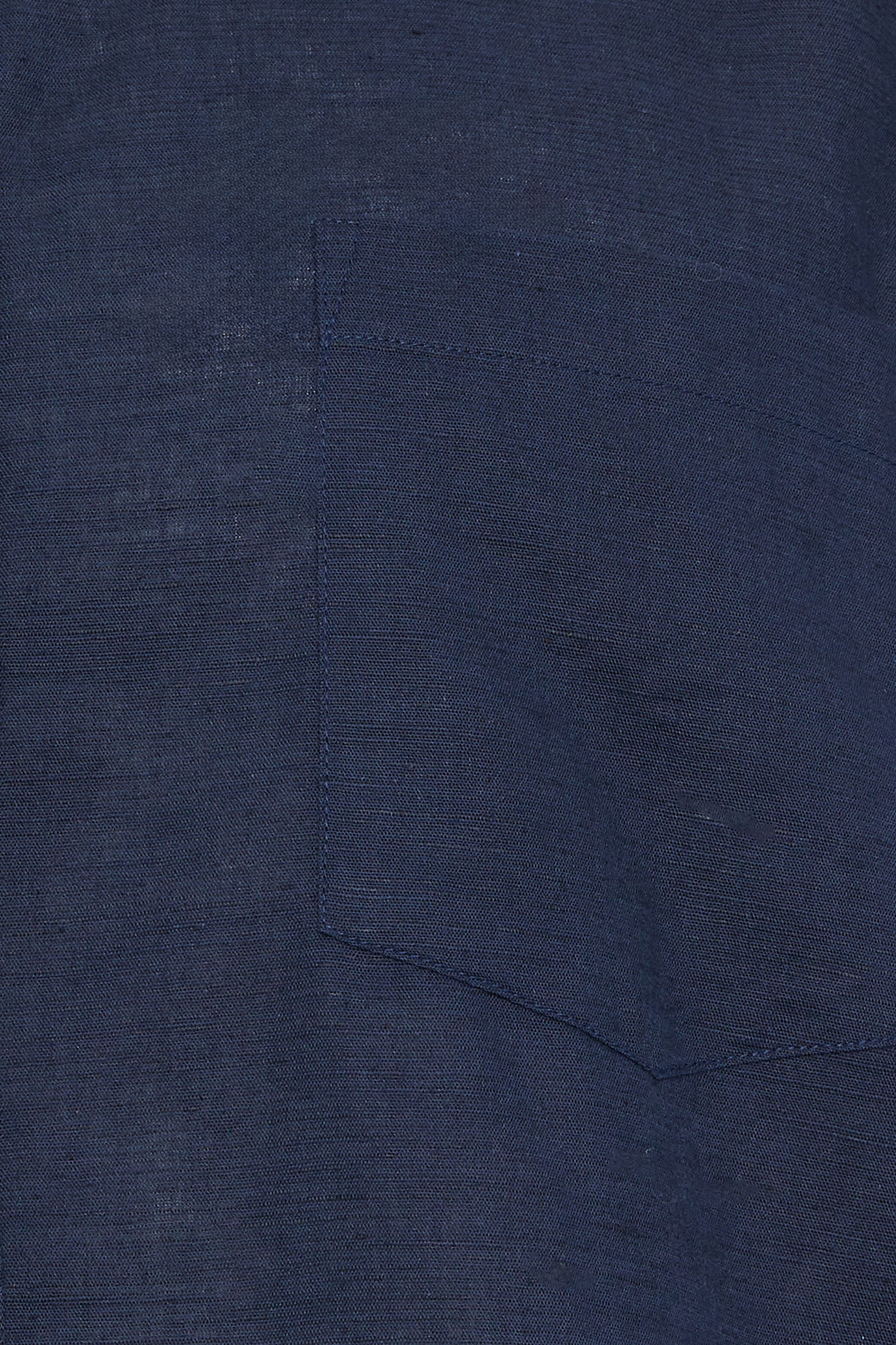 BadRhino Big & Tall Navy Blue Linen Shirt | BadRhino 7
