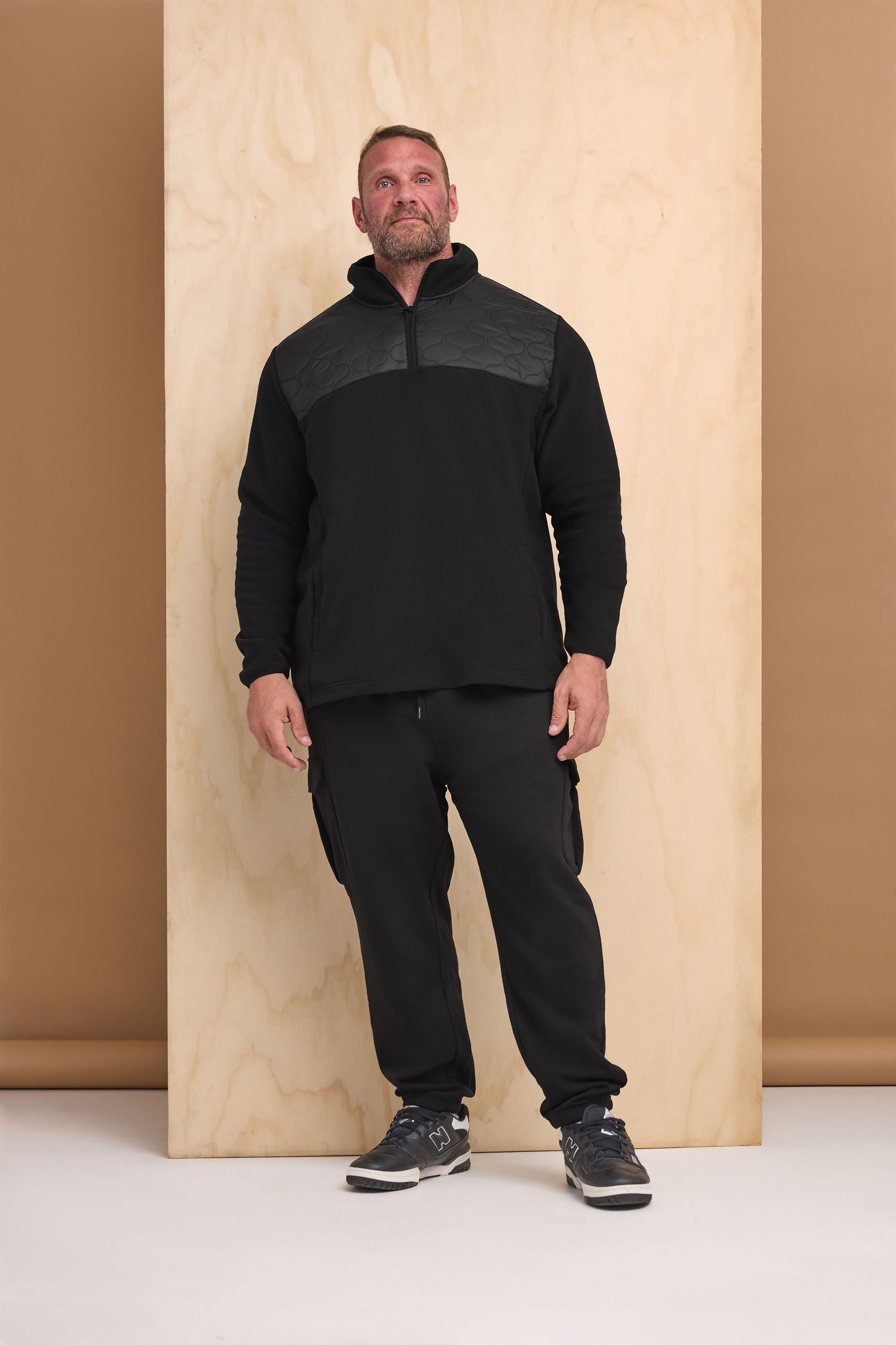 BadRhino Big & Tall Black Quarter Zip Quilted Fleece Jacket | BadRhino 6