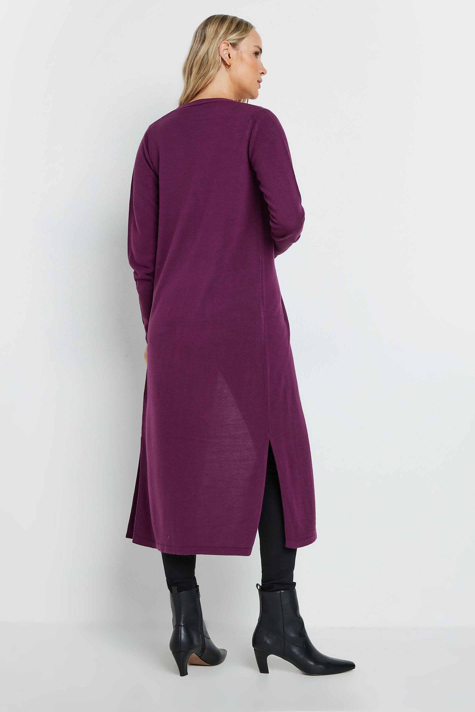 LTS Tall Burgundy Red Longline Cardigan | Long Tall Sally 3