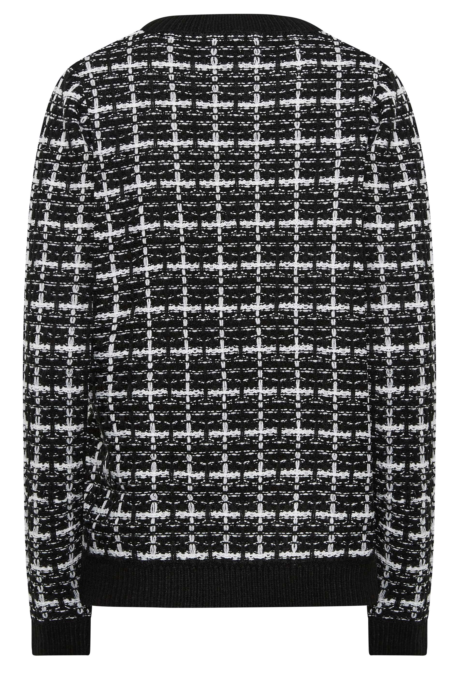 LTS Tall Womens Black & White Boucle Jumper | Long Tall Sally 7