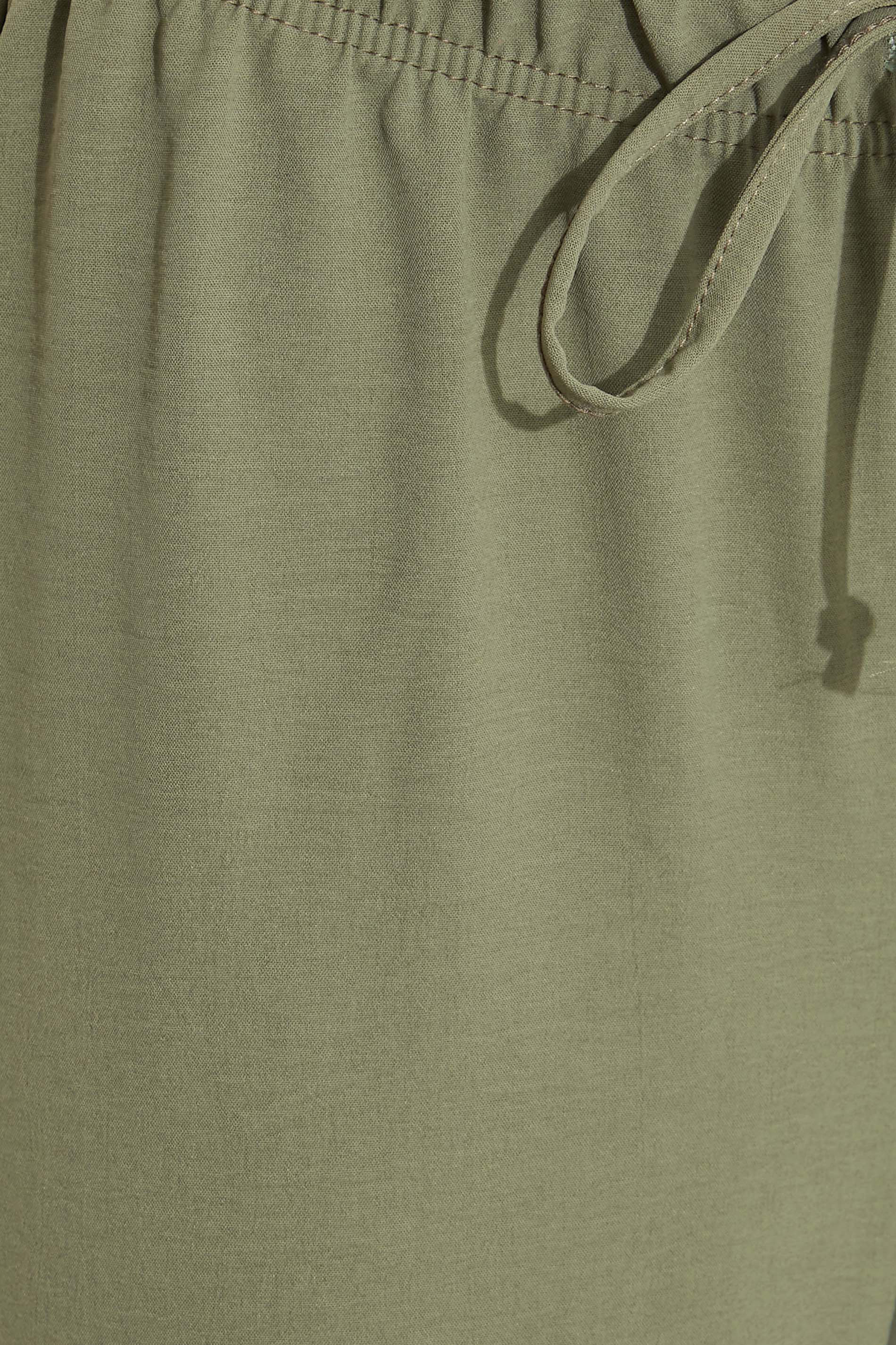 LTS Tall Khaki Green Crepe Wide Leg Trousers | Long Tall Sally 4