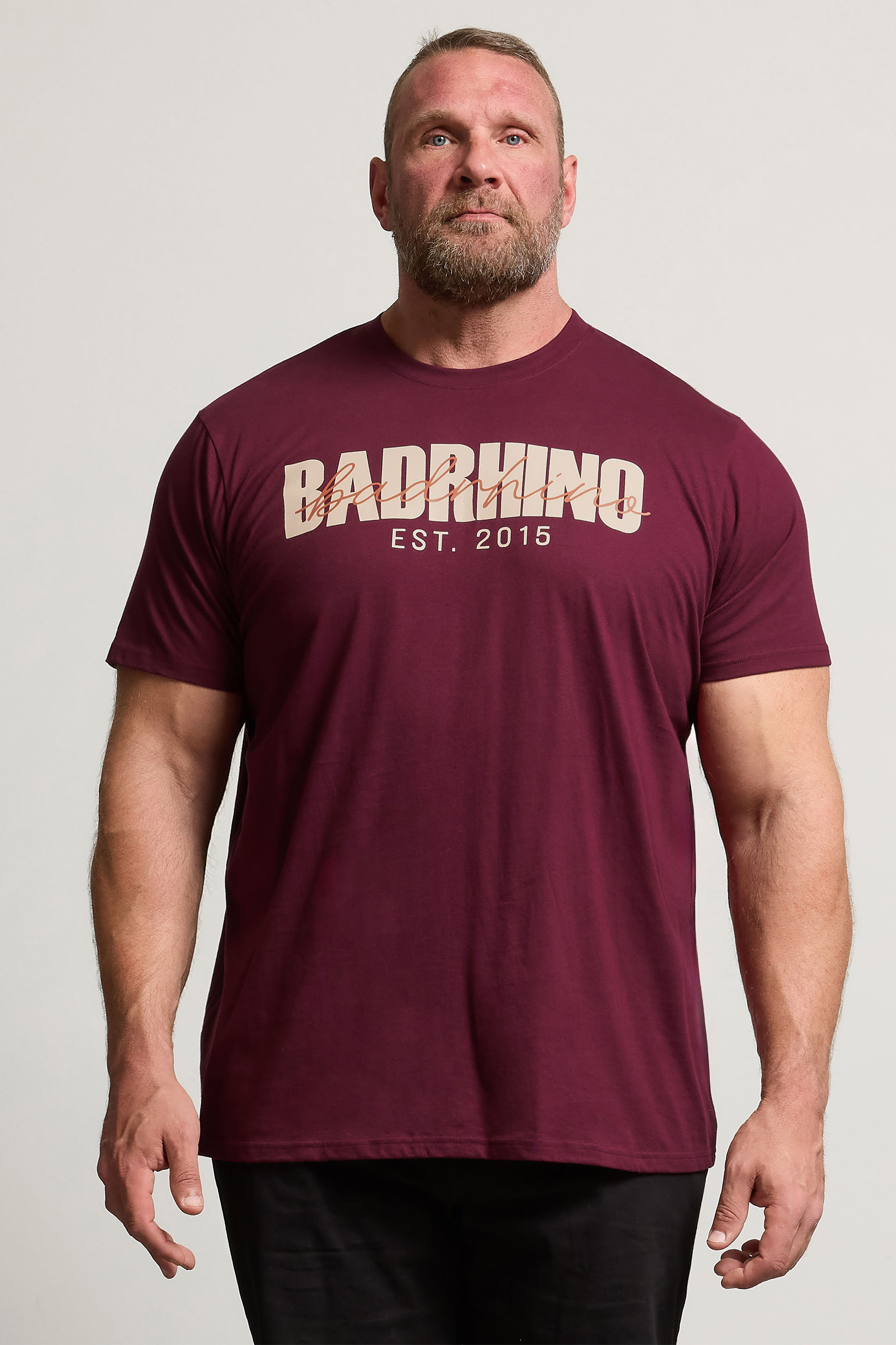 BadRhino Big & Tall 3 PACK Burgundy Red & Navy Blue Scripted T-Shirts | BadRhino 2